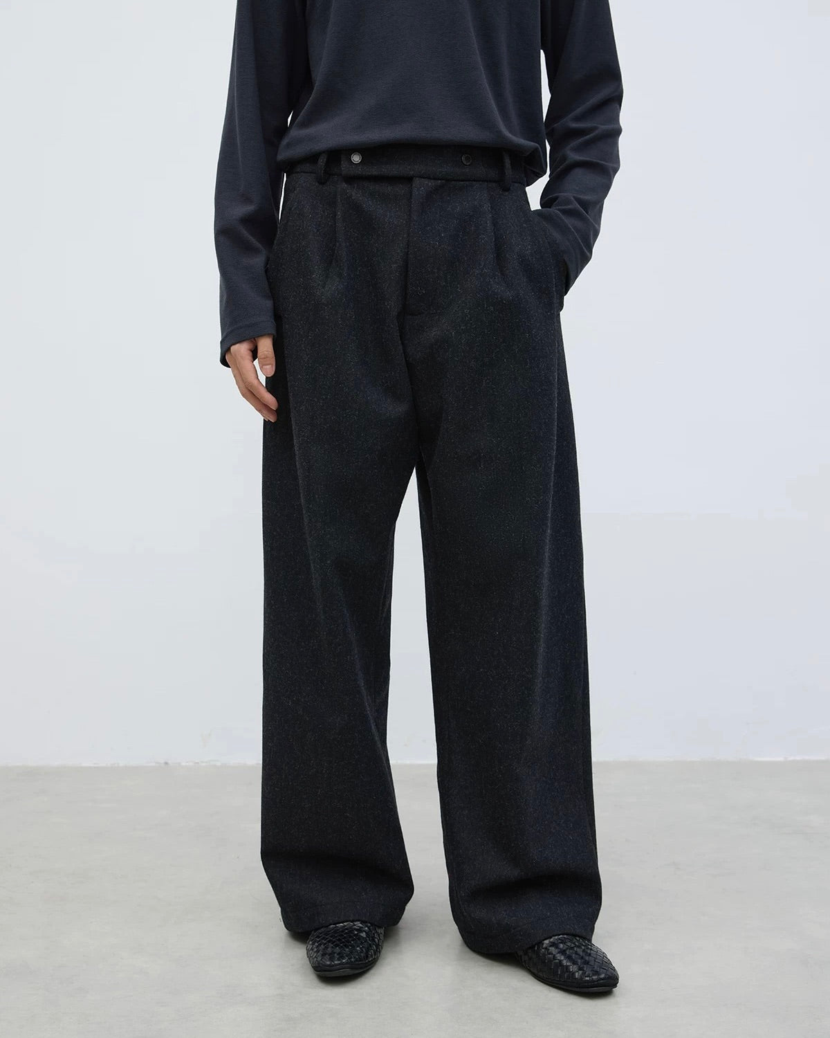 Yausye Wool Straight Pleated Pants koku0029