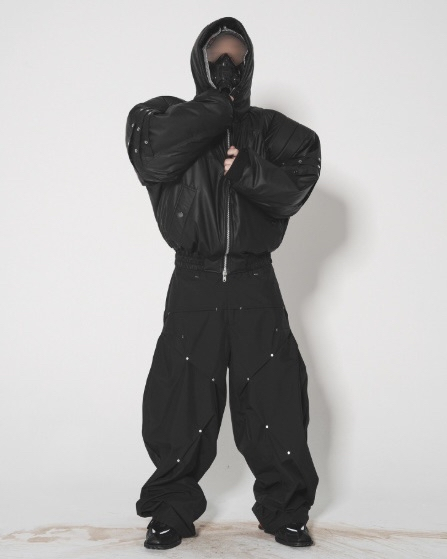 Armored PU Hooded Jacket koku0053