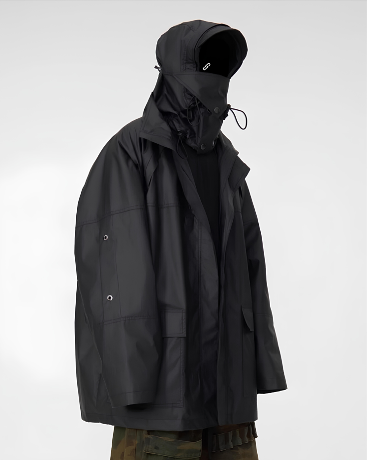 Black Warrior Coated Long Jacket koku0062