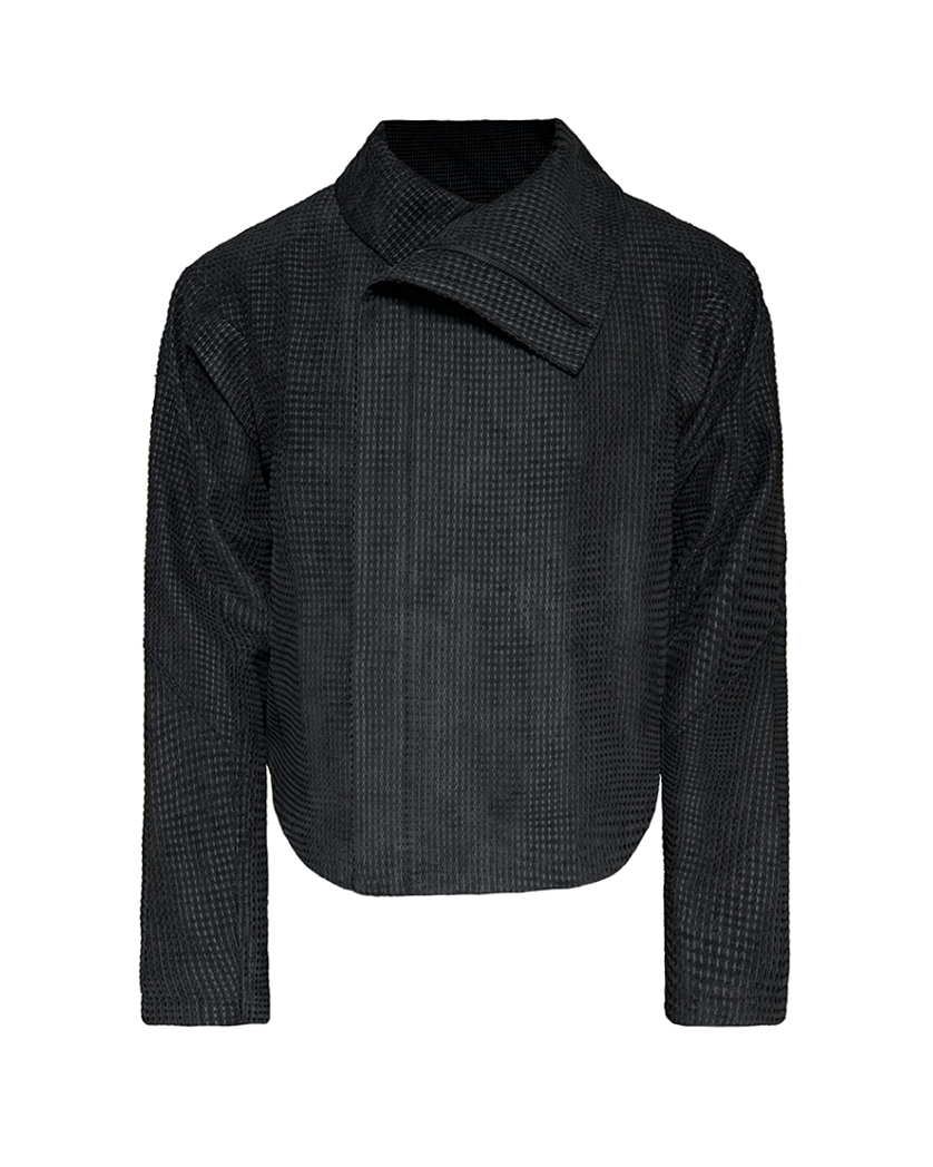 Asymmetric Zip Lapel Jacket koku0092