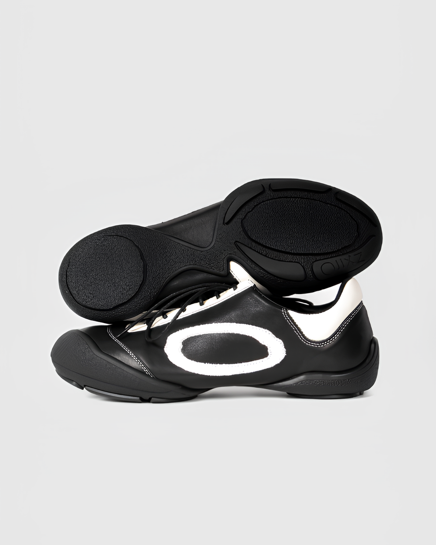 Asymmetric Leather Trace Shoes koku0106