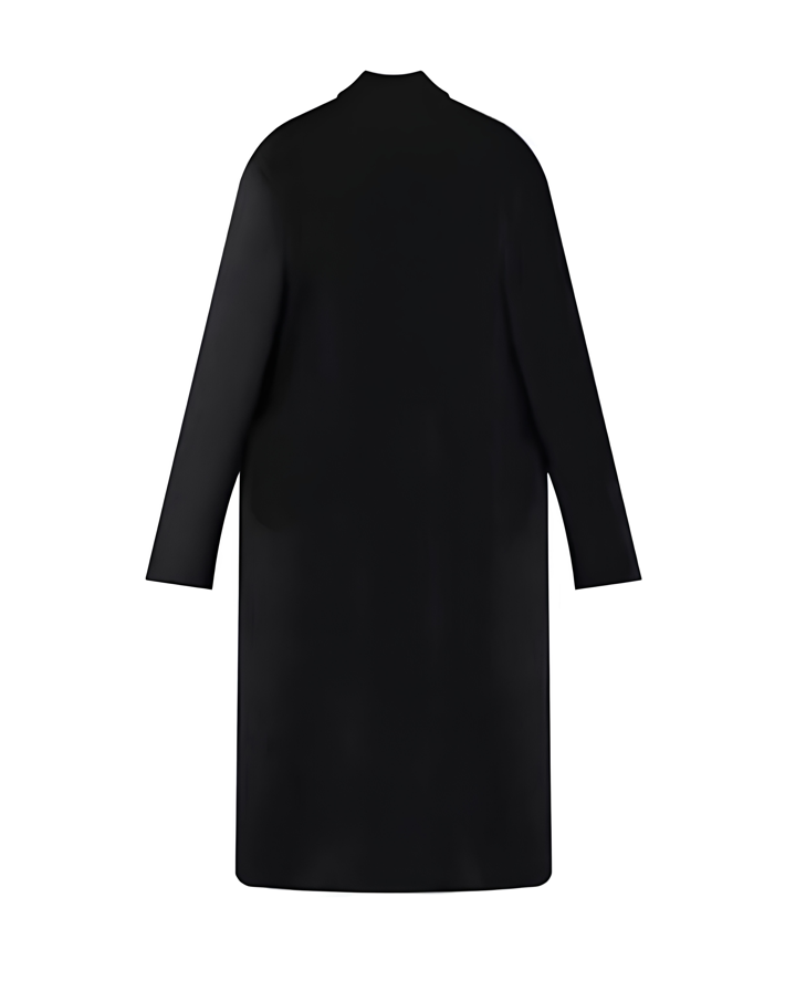 Minimal Double-Breasted Long Coat koku0115