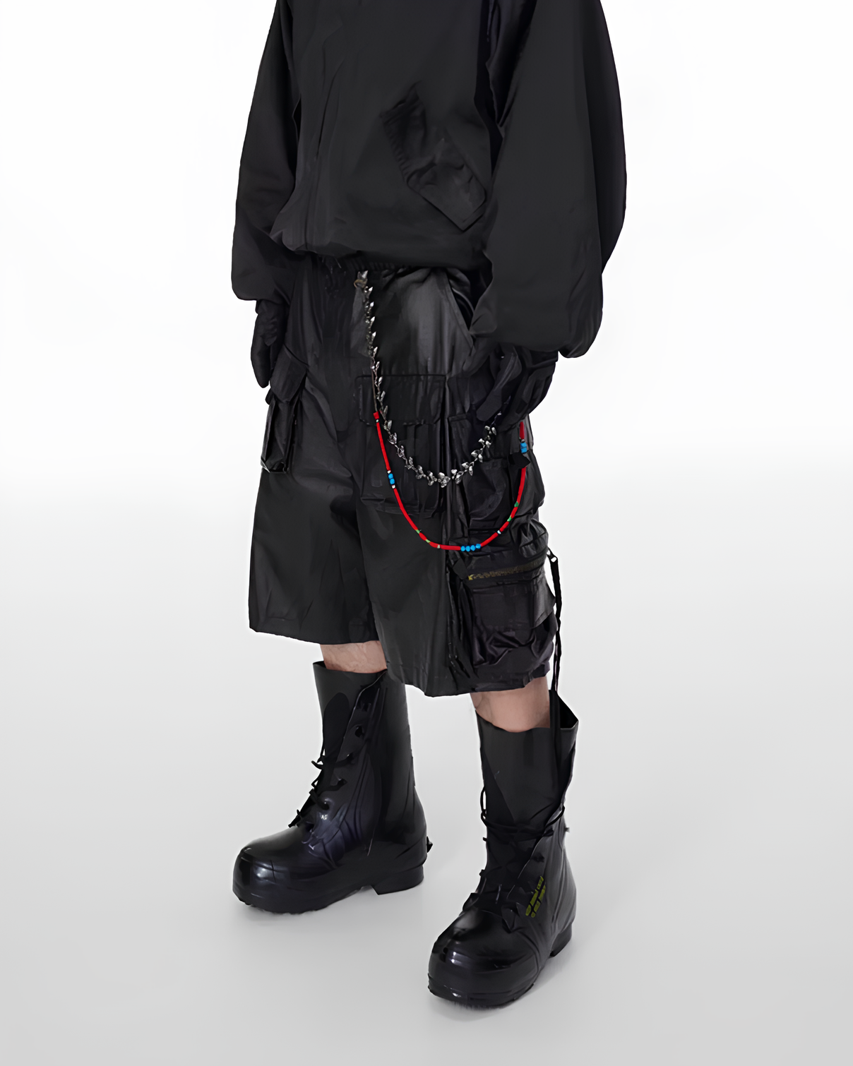 Coated Wide Cargo Shorts koku0169