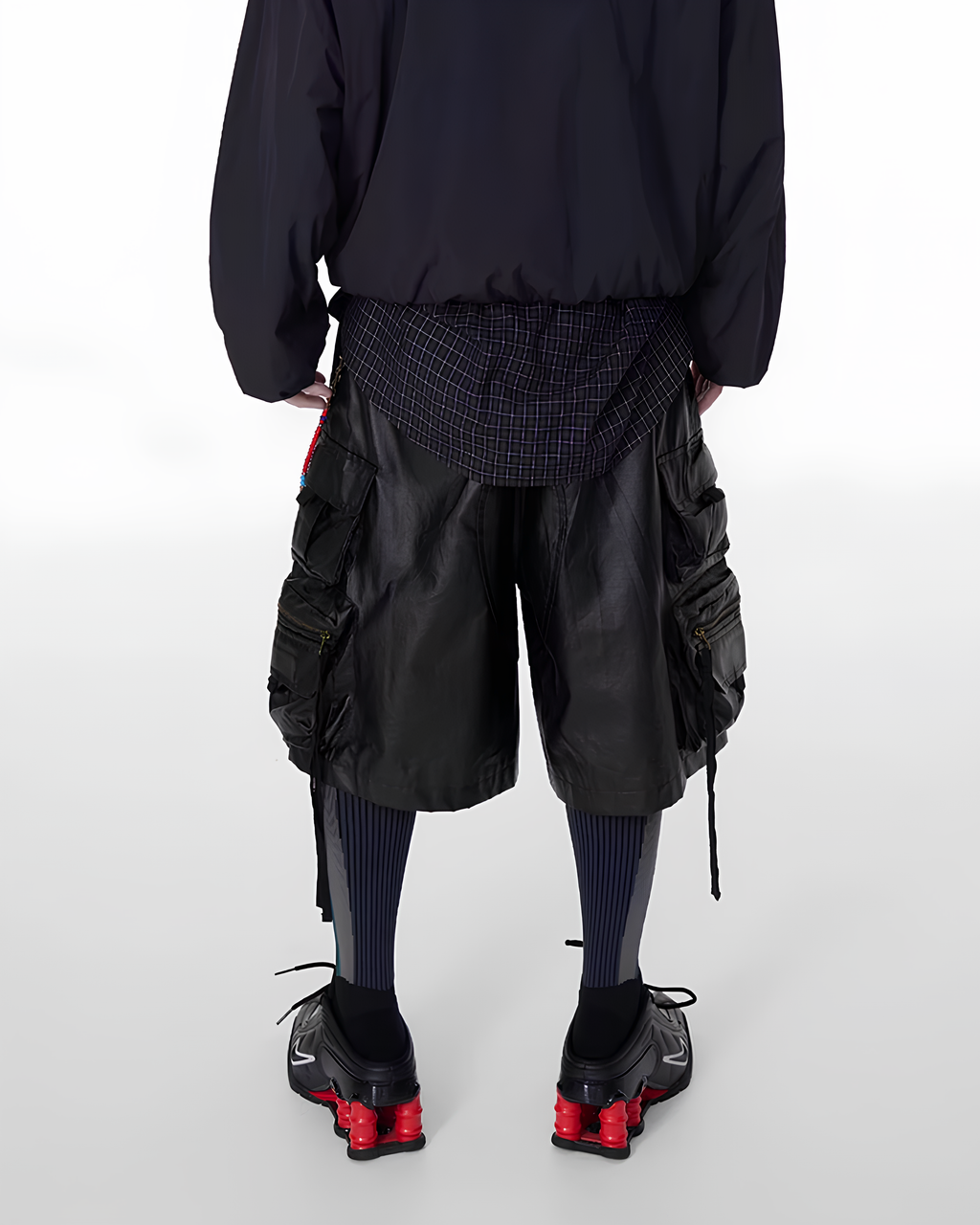 Coated Wide Cargo Shorts koku0169