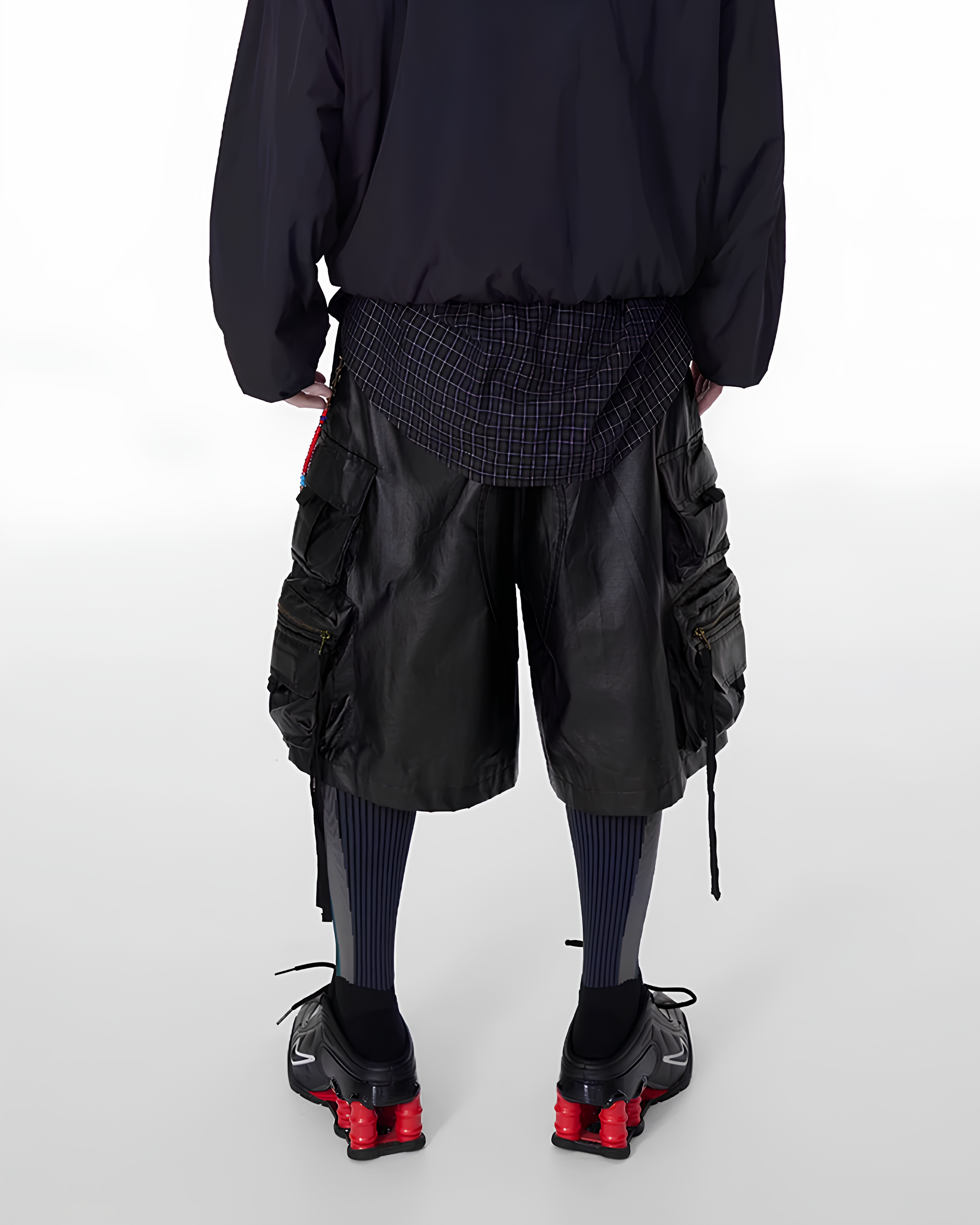 Coated Wide Cargo Shorts koku0169
