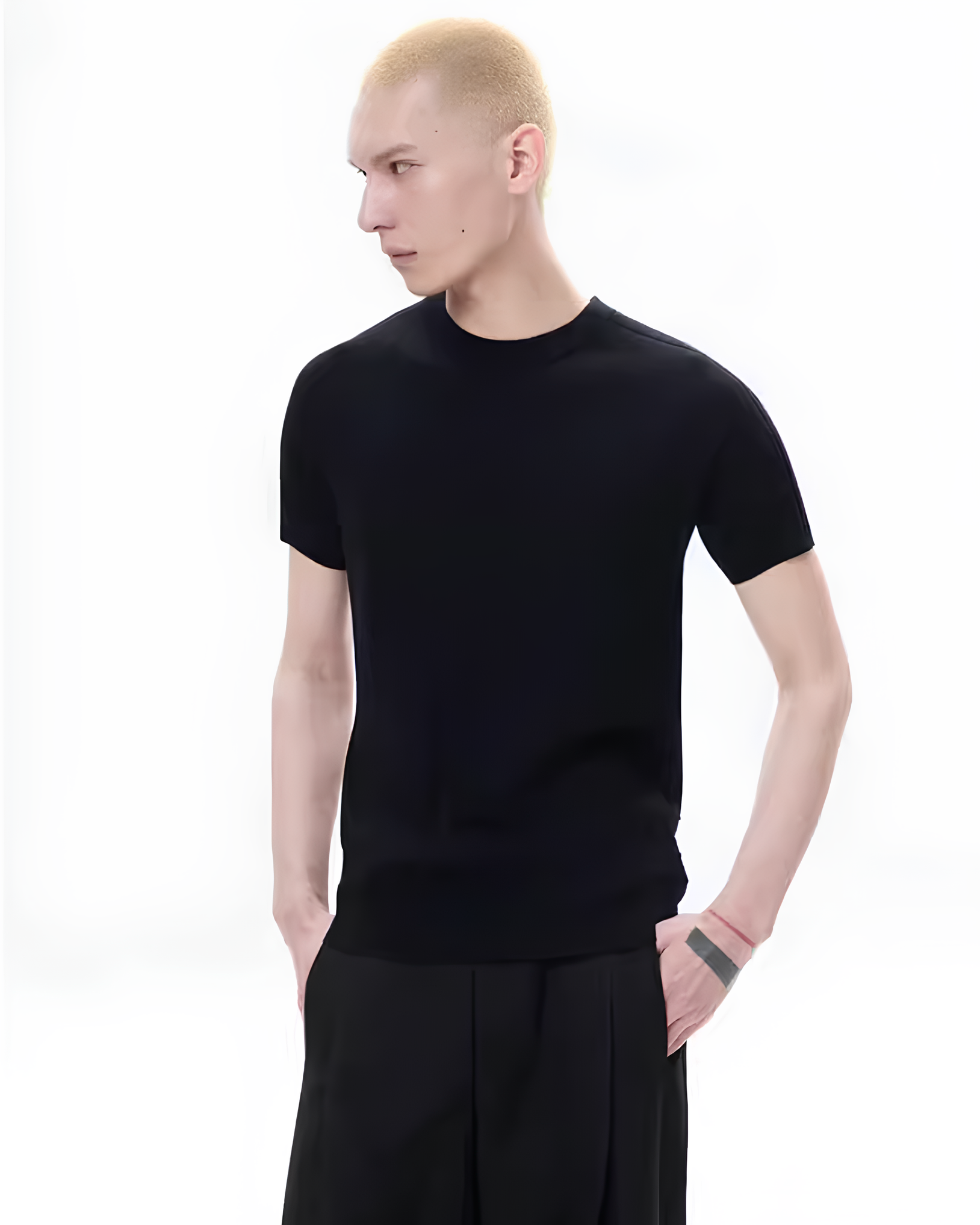 Vertical Rib Knit T-Shirt koku0143