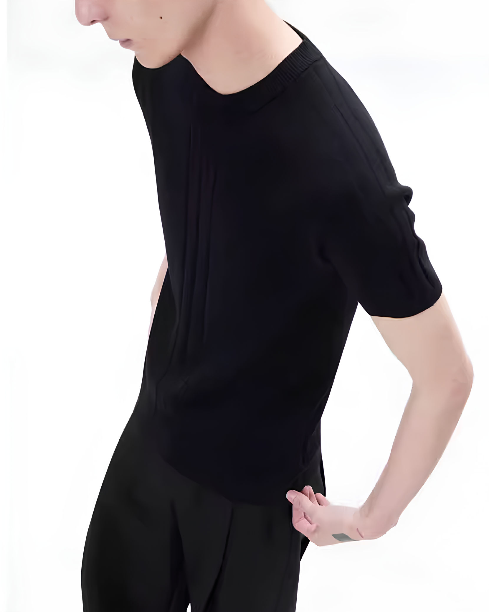 Vertical Rib Knit T-Shirt koku0143