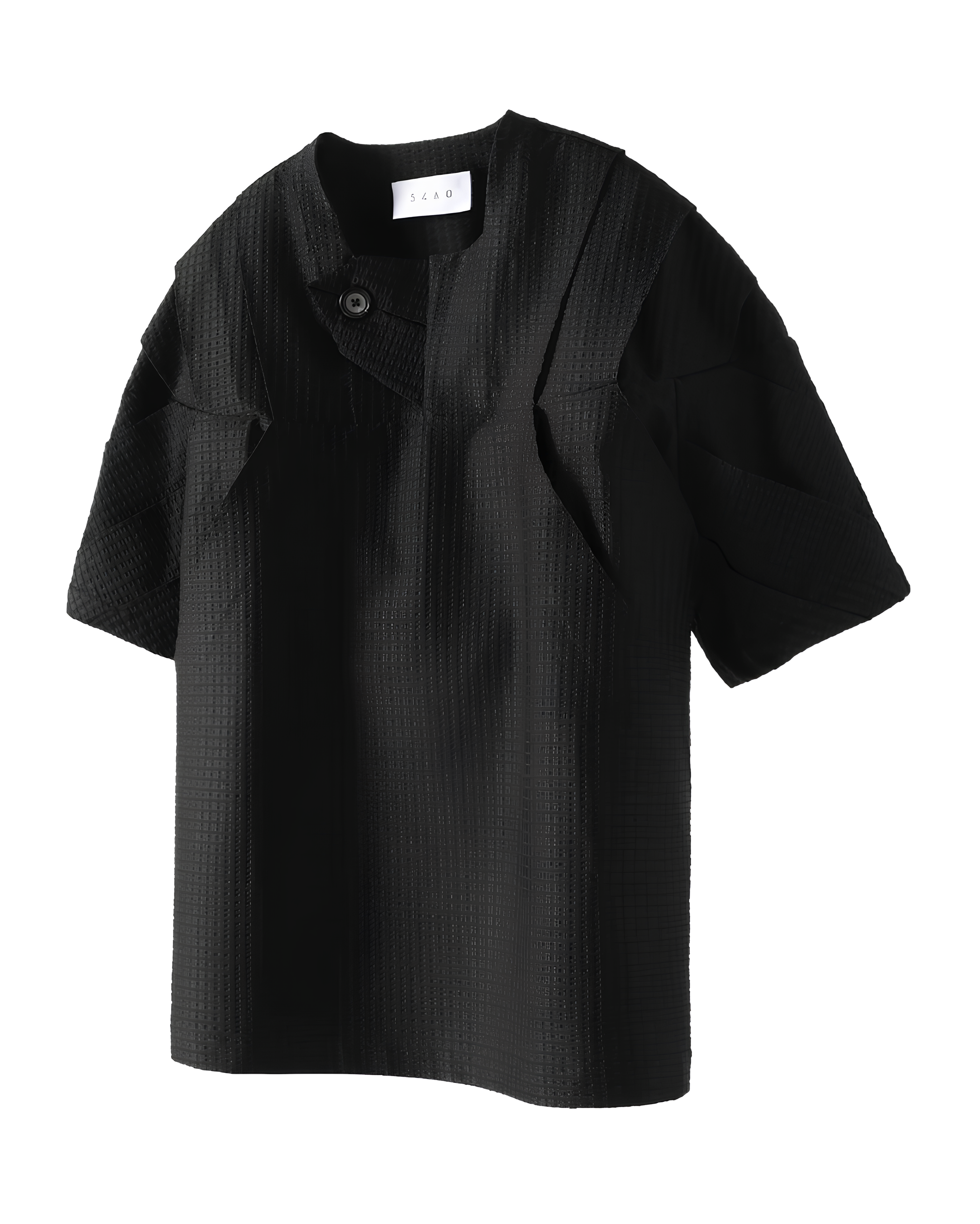 Textured Asymmetric Neck Tee koku0145