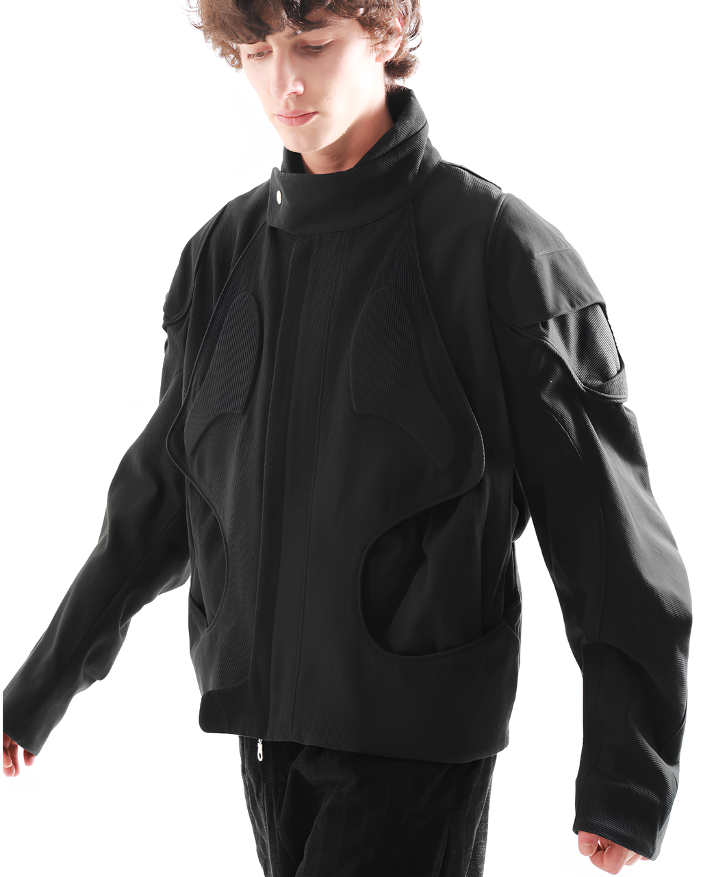 Pleated Armor Motorcycle Jacket koku0146