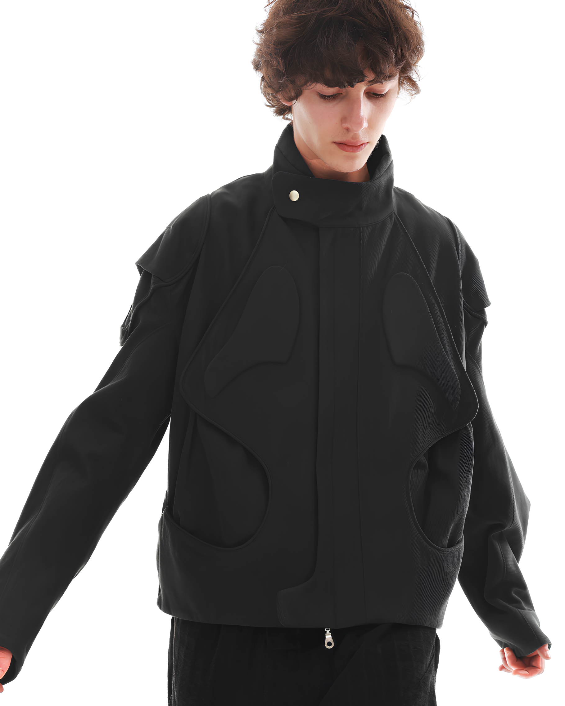 Pleated Armor Motorcycle Jacket koku0146