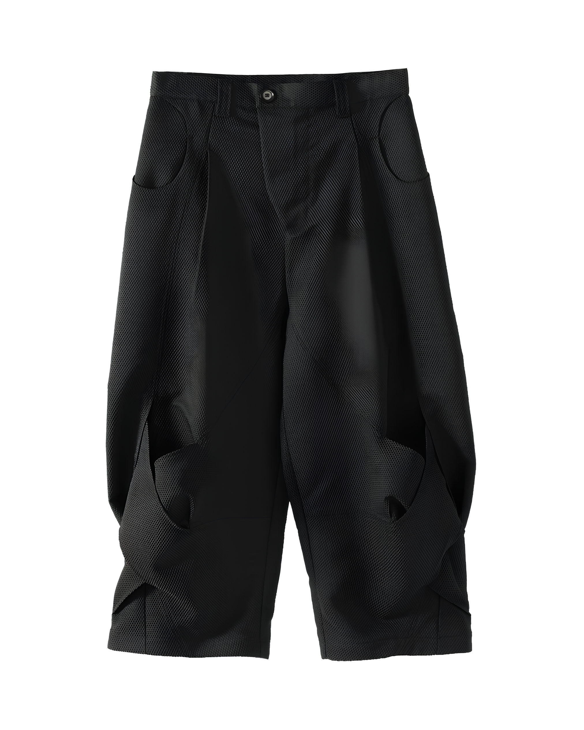 Curved Panel Cropped Shorts koku0148
