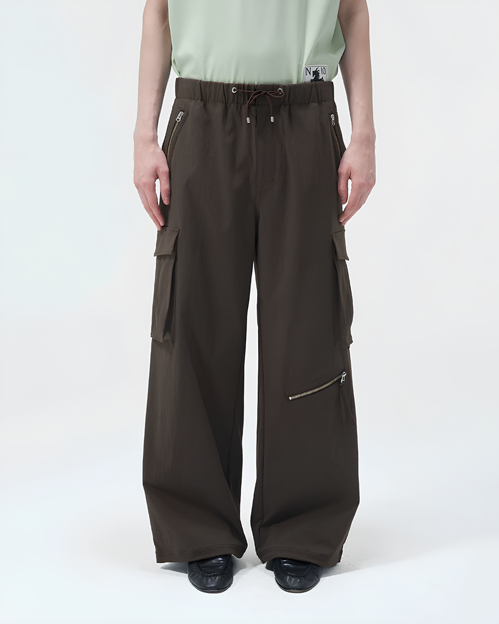 Multi-Zip Wide Cargo Pants koku0154