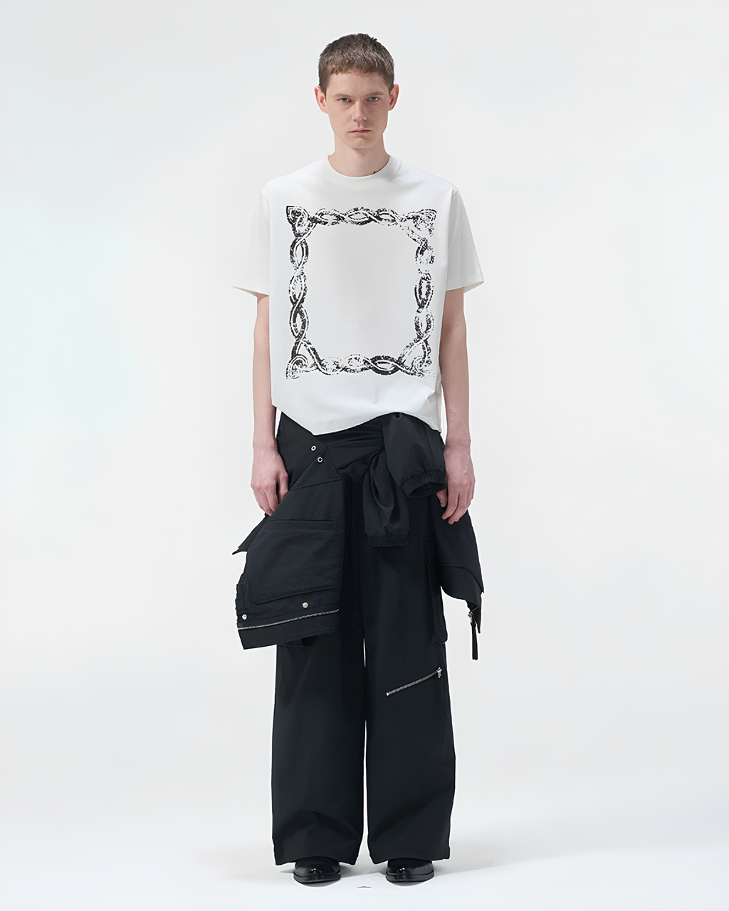 Multi-Zip Wide Cargo Pants koku0154
