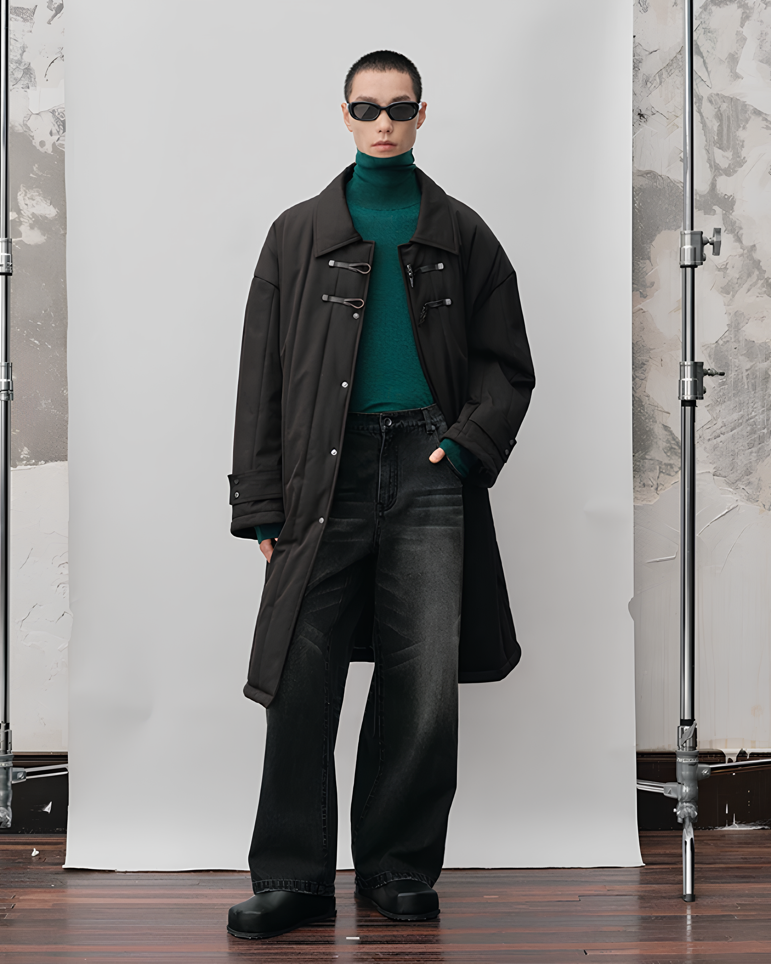 Washed Straight Denim Pants koku0156