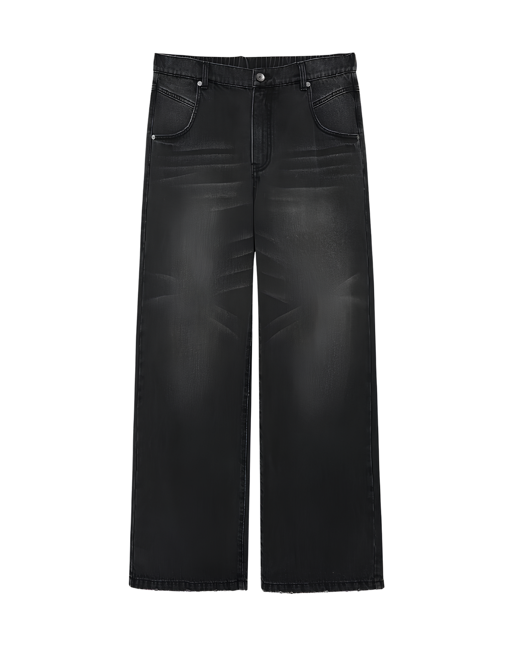 Washed Straight Denim Pants koku0156