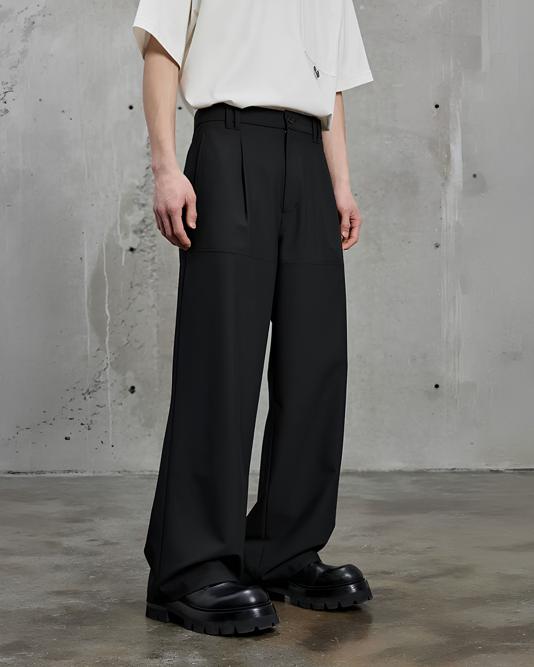 Loose Fit Pleated Slacks koku0155