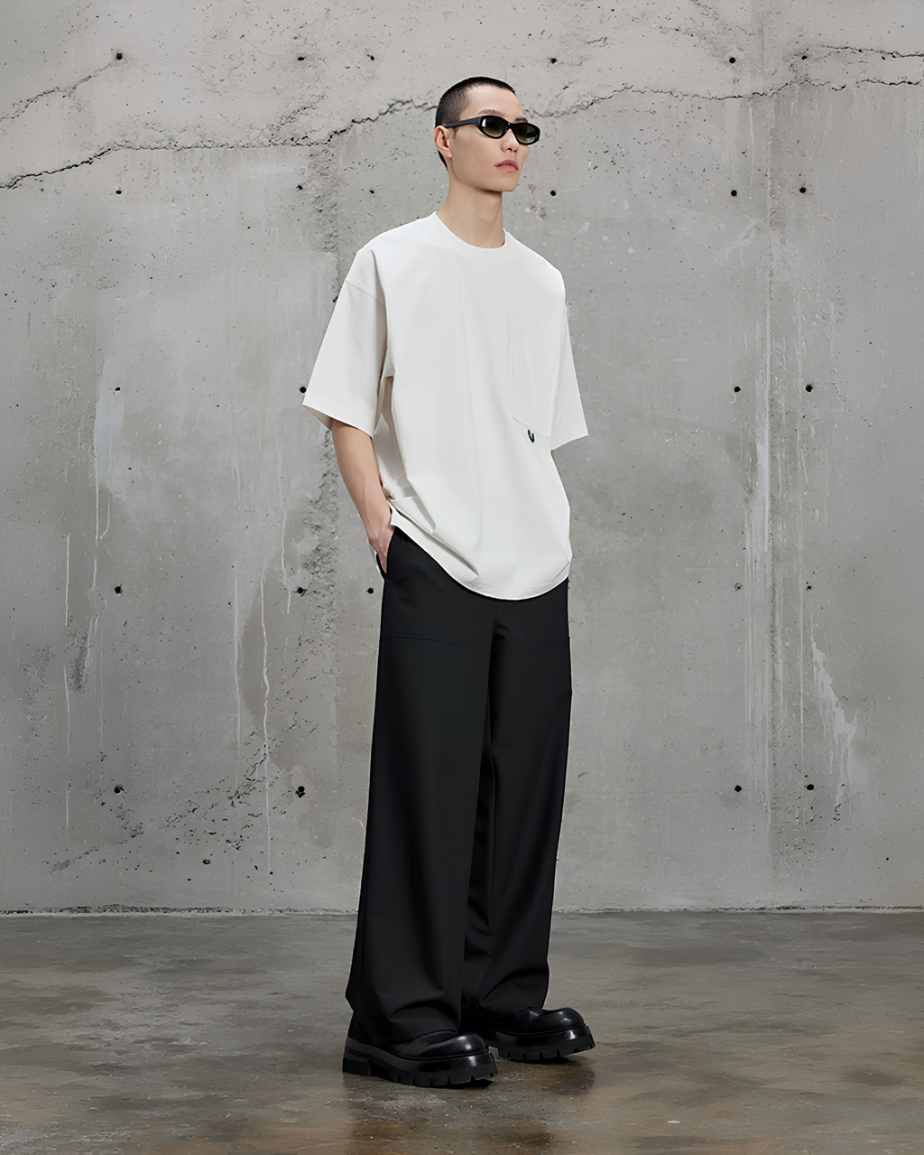 Loose Fit Pleated Slacks koku0155
