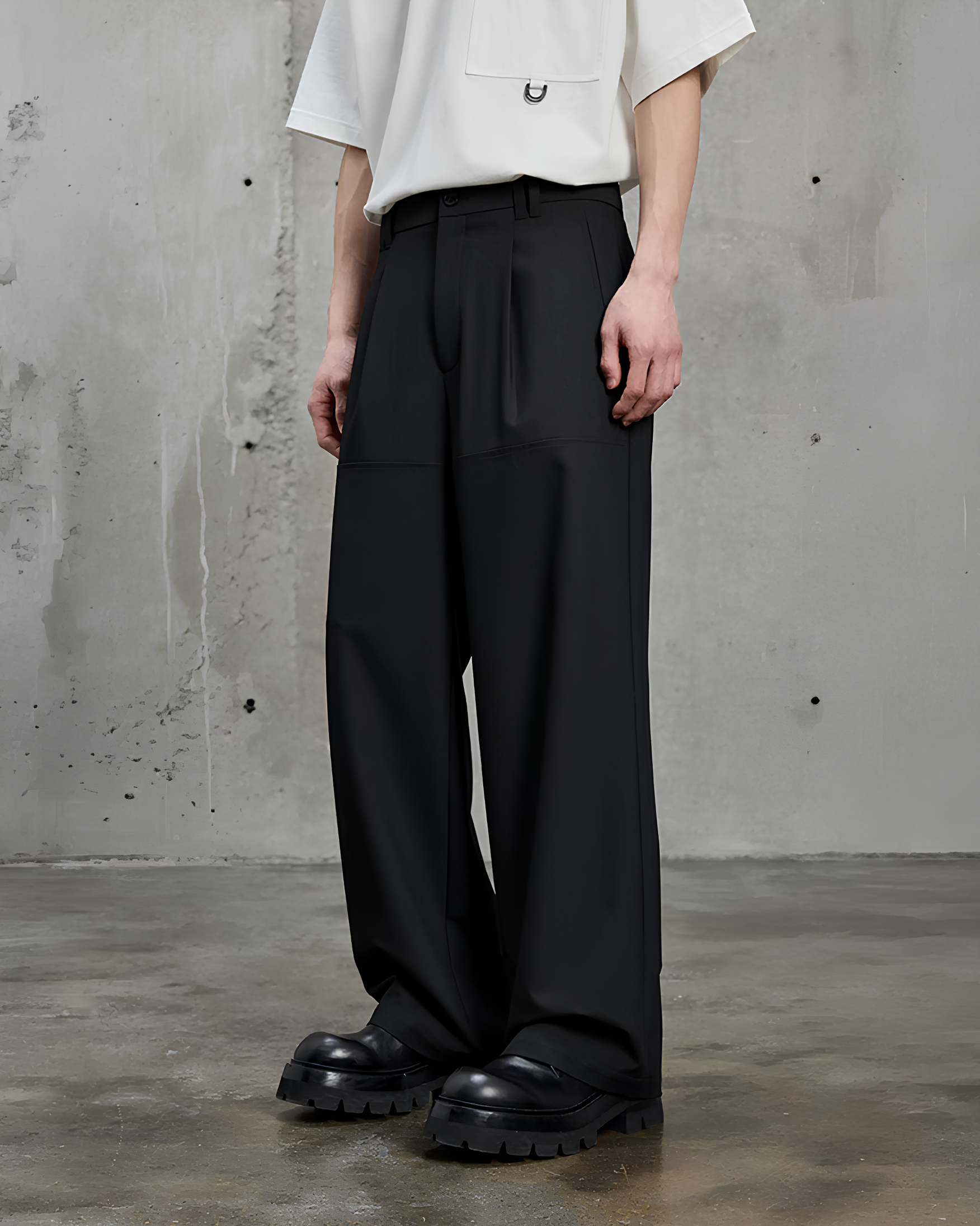 Loose Fit Pleated Slacks koku0155