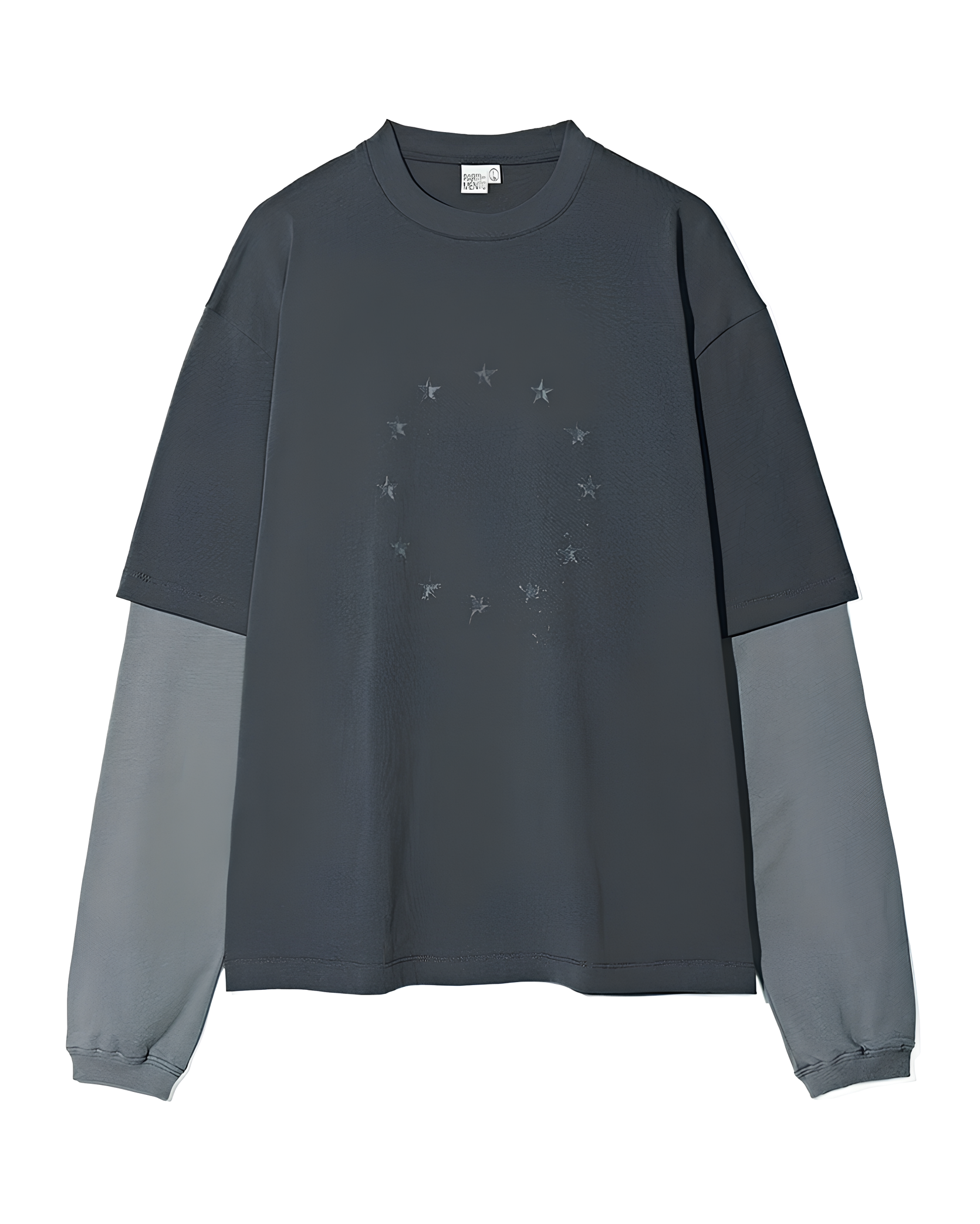 Layered Stripe Sleeve T-Shirt koku0163