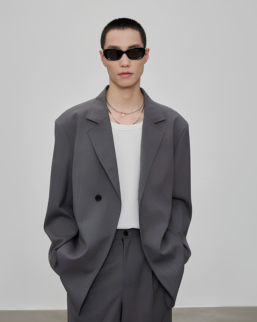 Virgin Wool Double Breasted Jacket koku0164