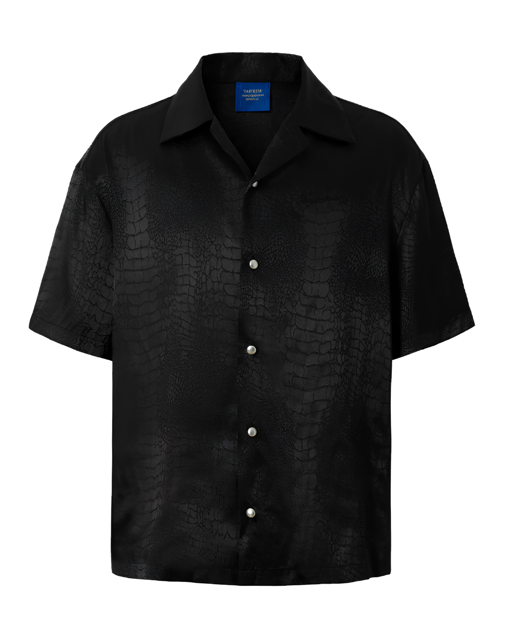 Croc Texture Open Collar Shirt koku0171