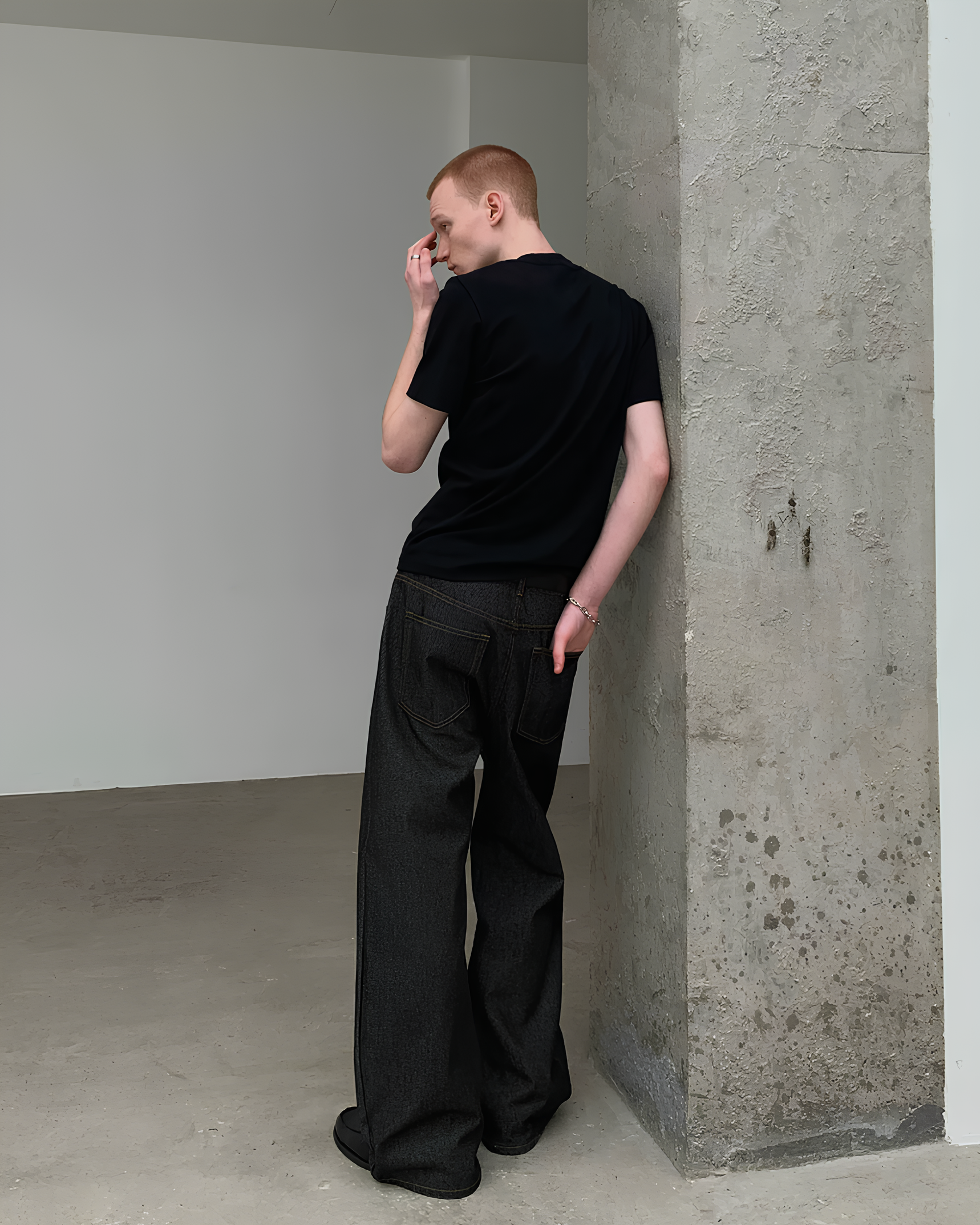 Loose Fit Straight Denim Pants koku0174