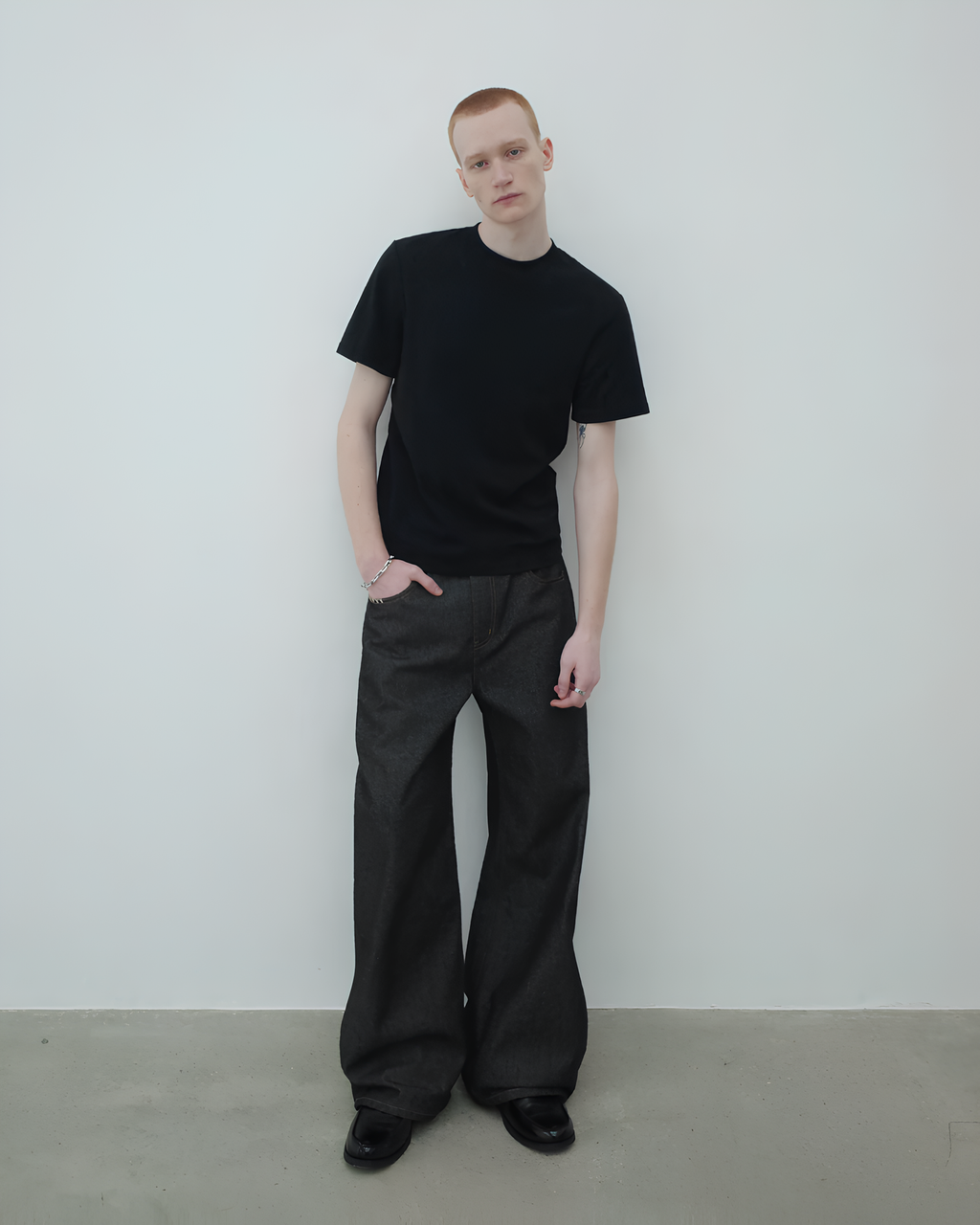 Loose Fit Straight Denim Pants koku0174