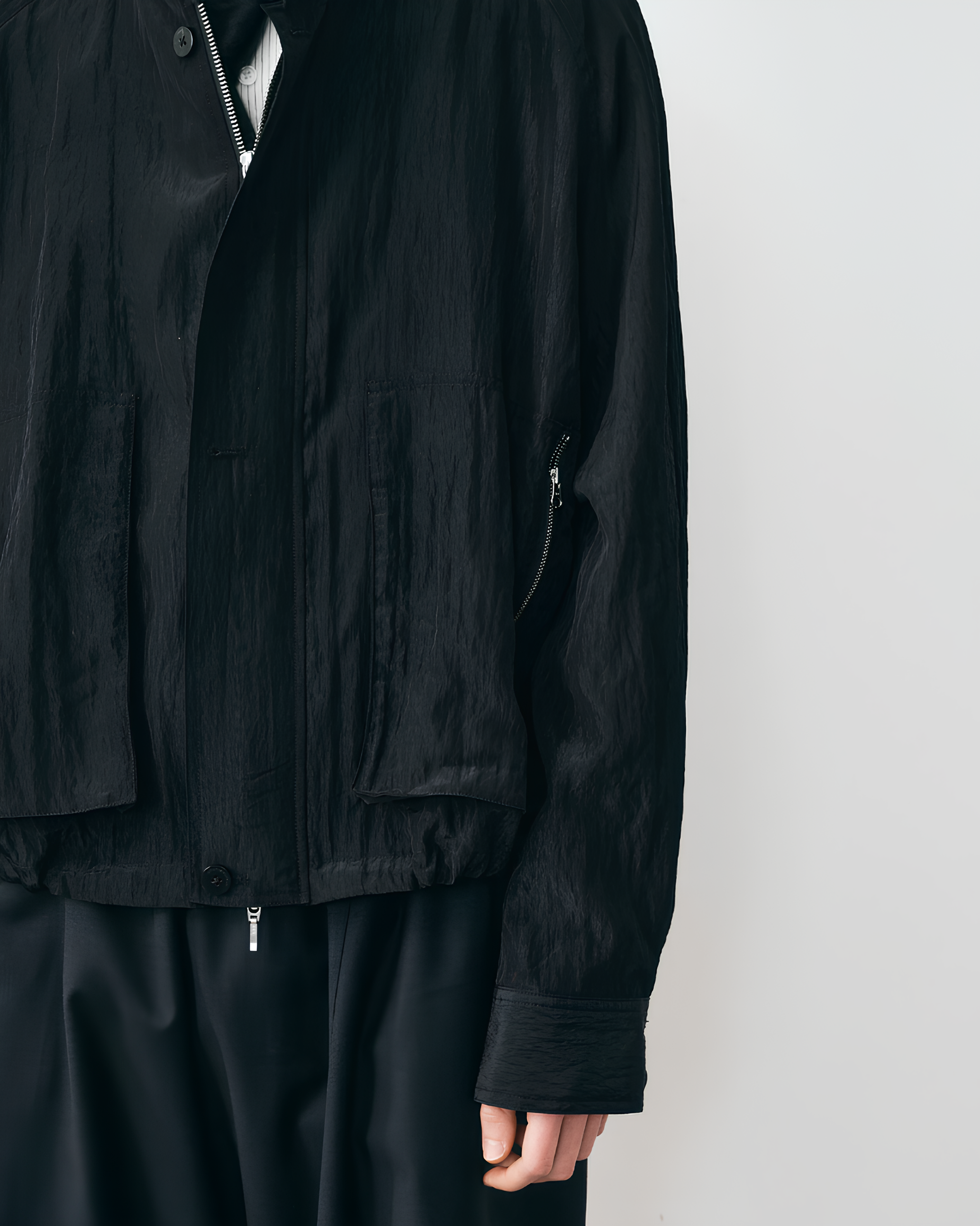 Stand Collar Zip Short Blouson koku0176