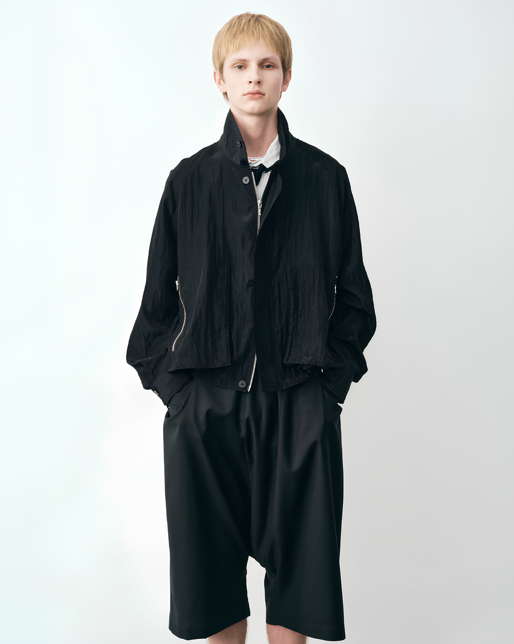 Stand Collar Zip Short Blouson koku0176