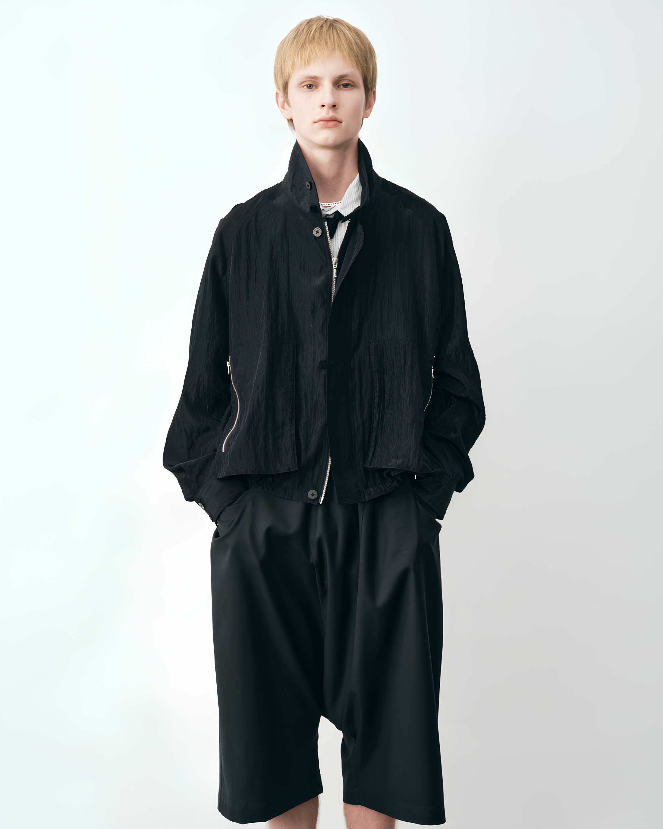 Stand Collar Zip Short Blouson koku0176