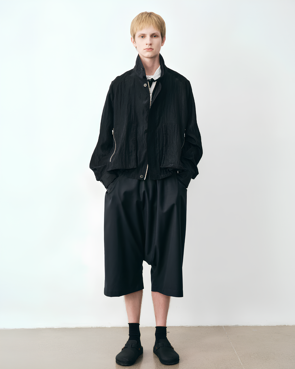 Stand Collar Zip Short Blouson koku0176