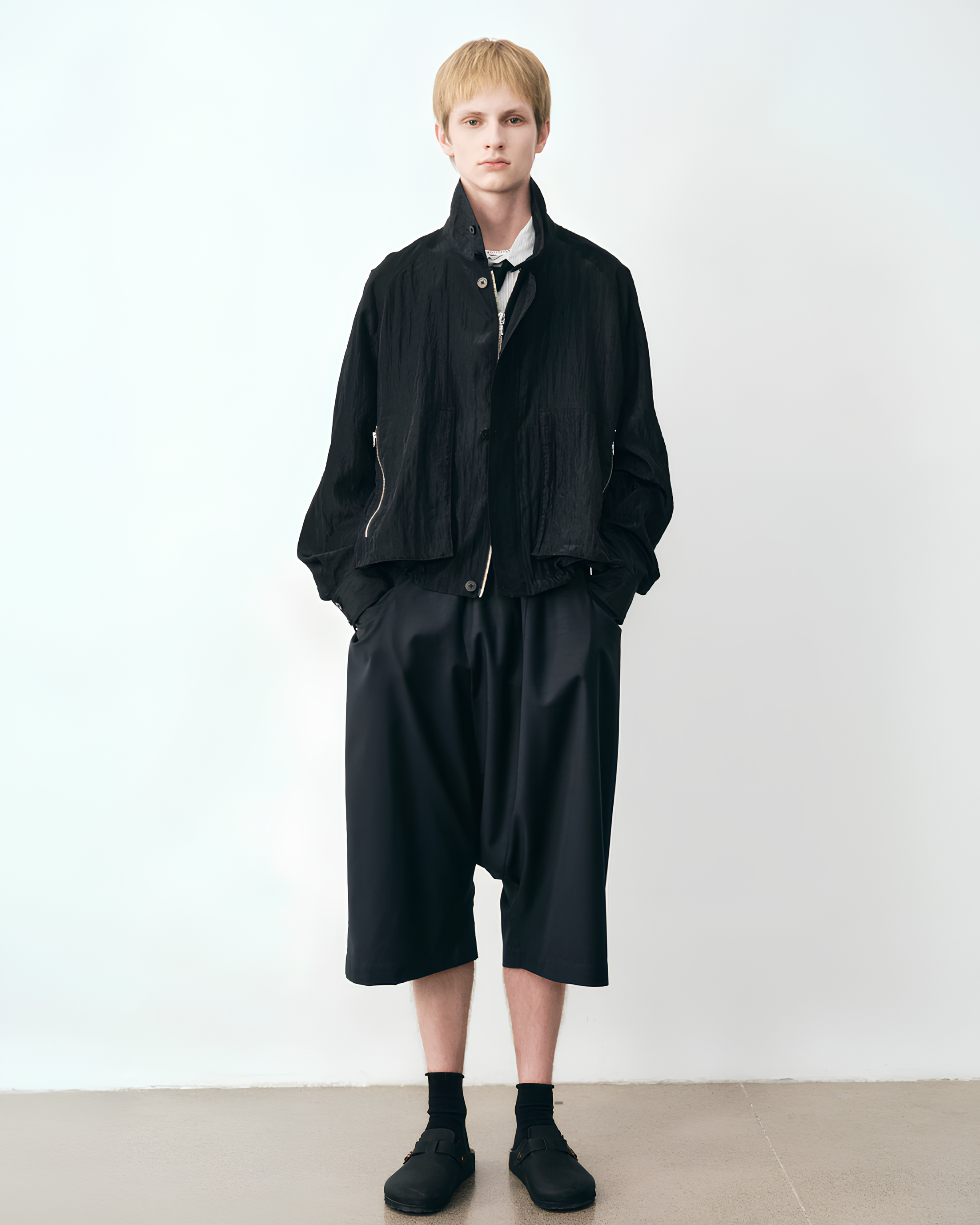 Stand Collar Zip Short Blouson koku0176