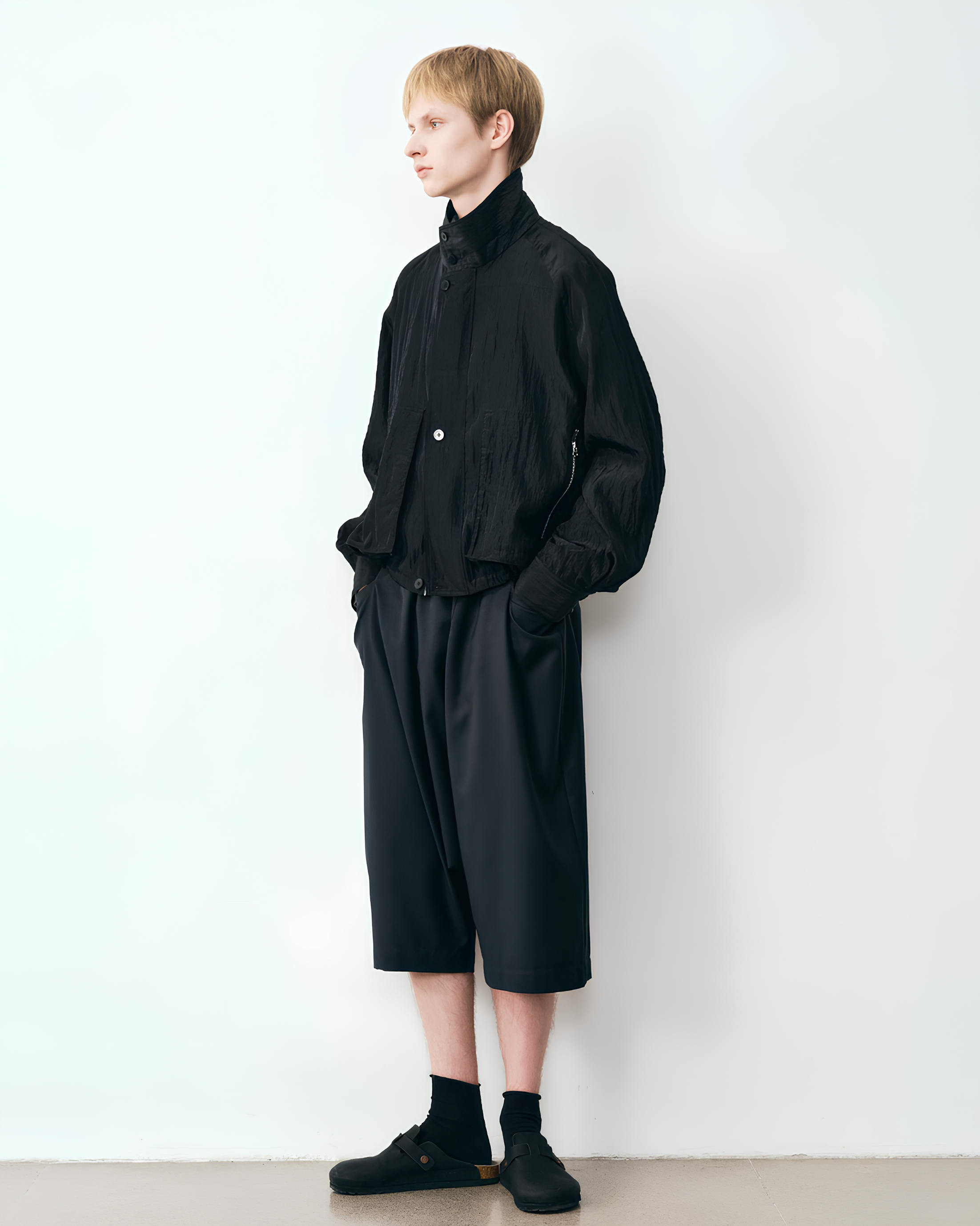 Stand Collar Zip Short Blouson koku0176