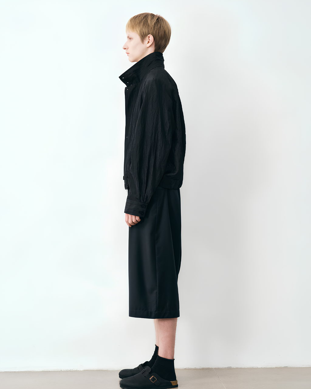 Stand Collar Zip Short Blouson koku0176
