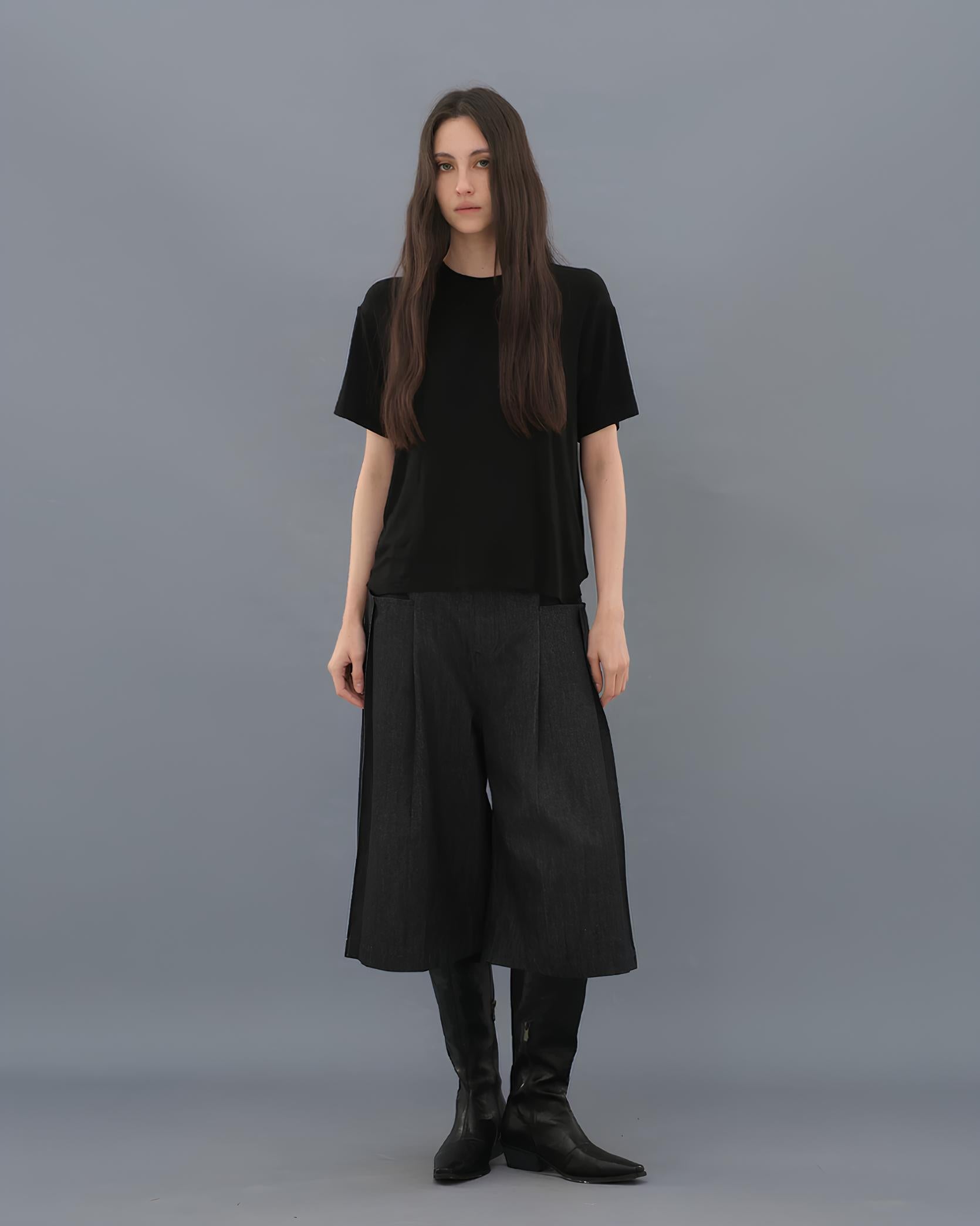 Pocket Denim Capri Pants koku0194