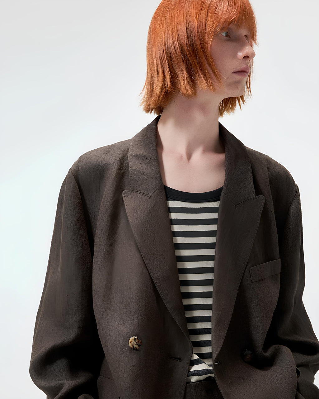 Linen Double-Breasted Jacket koku0196