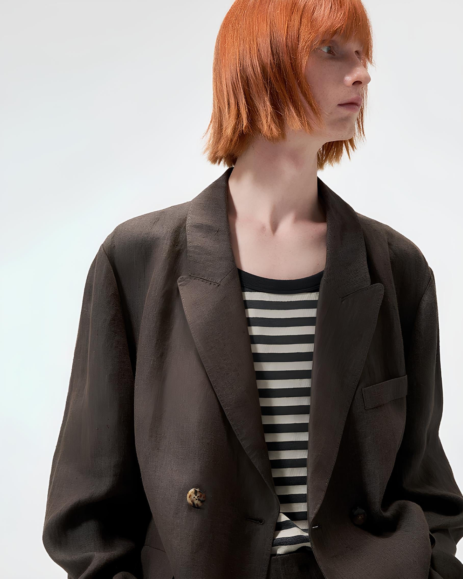Linen Double-Breasted Jacket koku0196