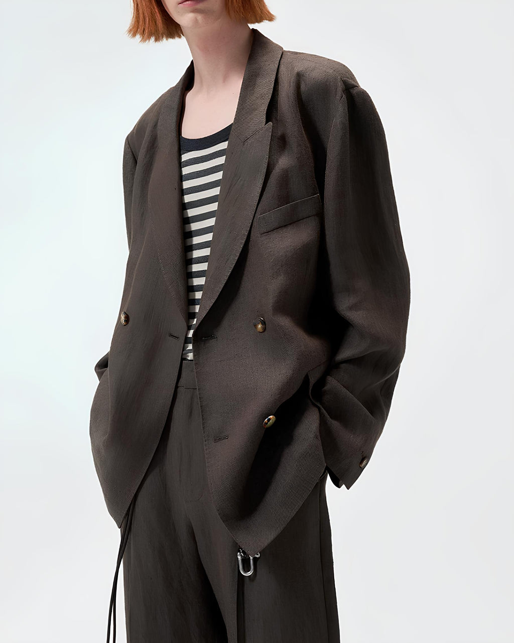 Linen Double-Breasted Jacket koku0196