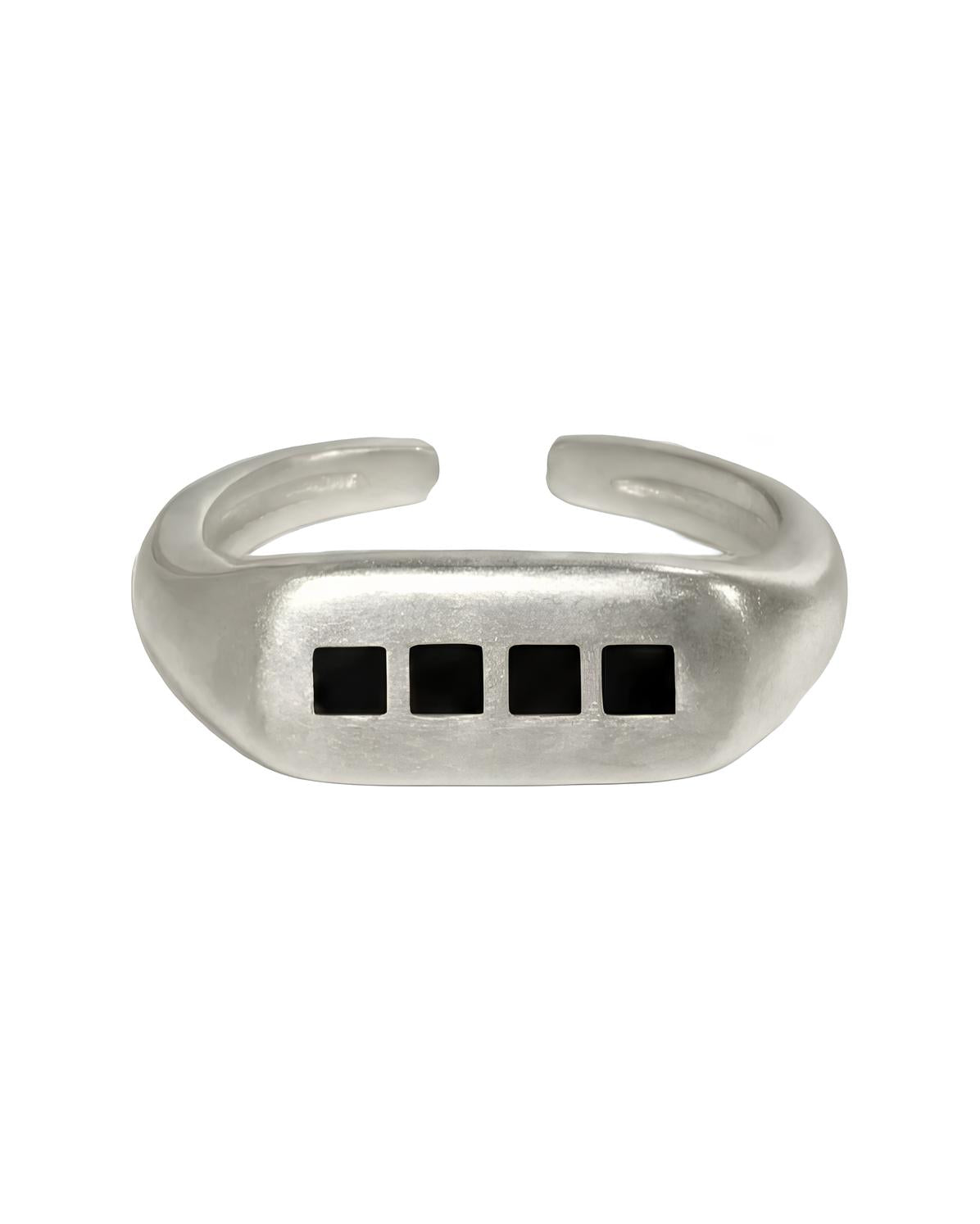 Black Onyx Open-End Signet Ring koku0197