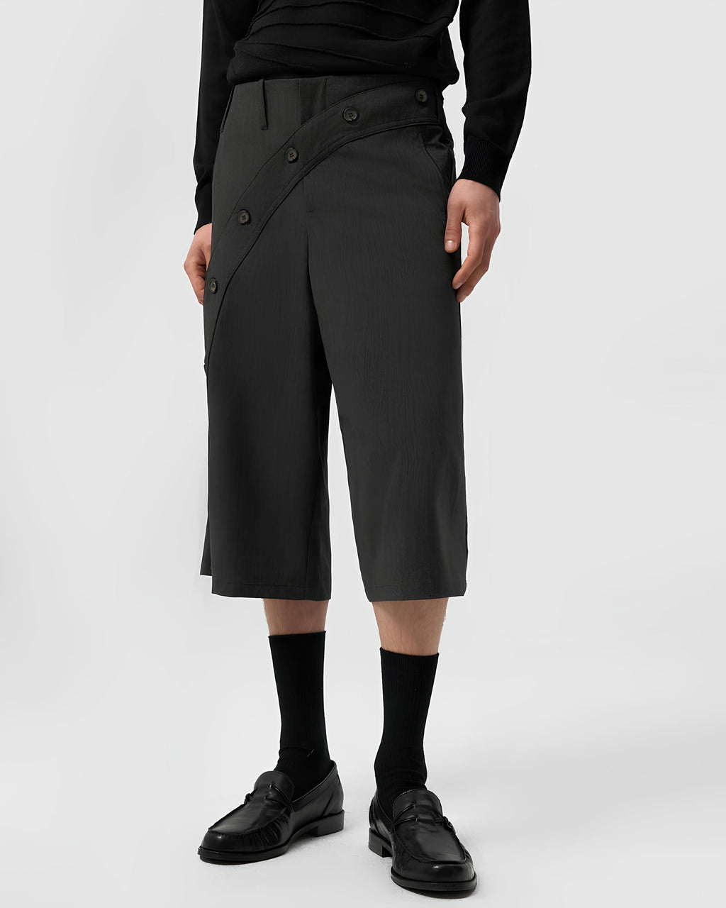 Asymmetric Wrap Shorts koku0201
