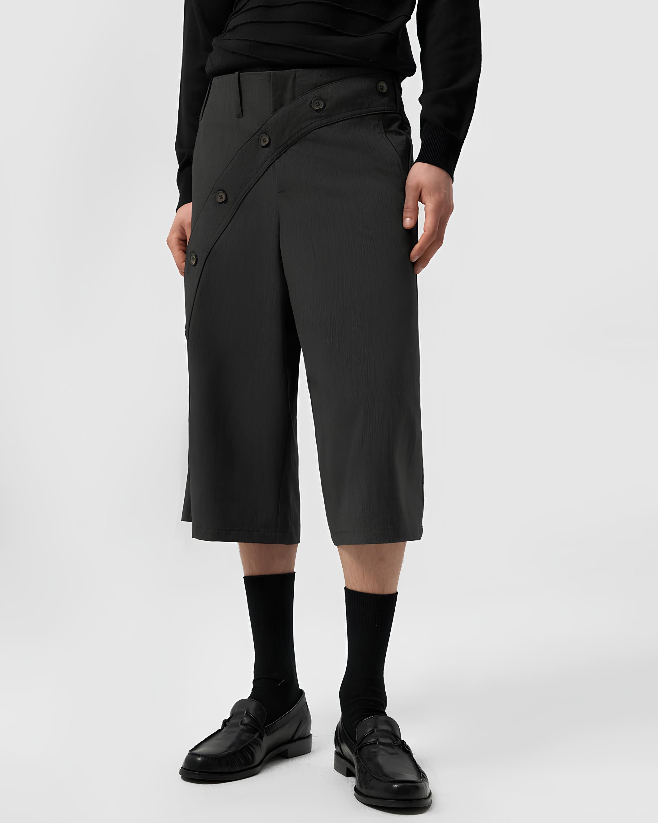 Asymmetric Wrap Shorts koku0201