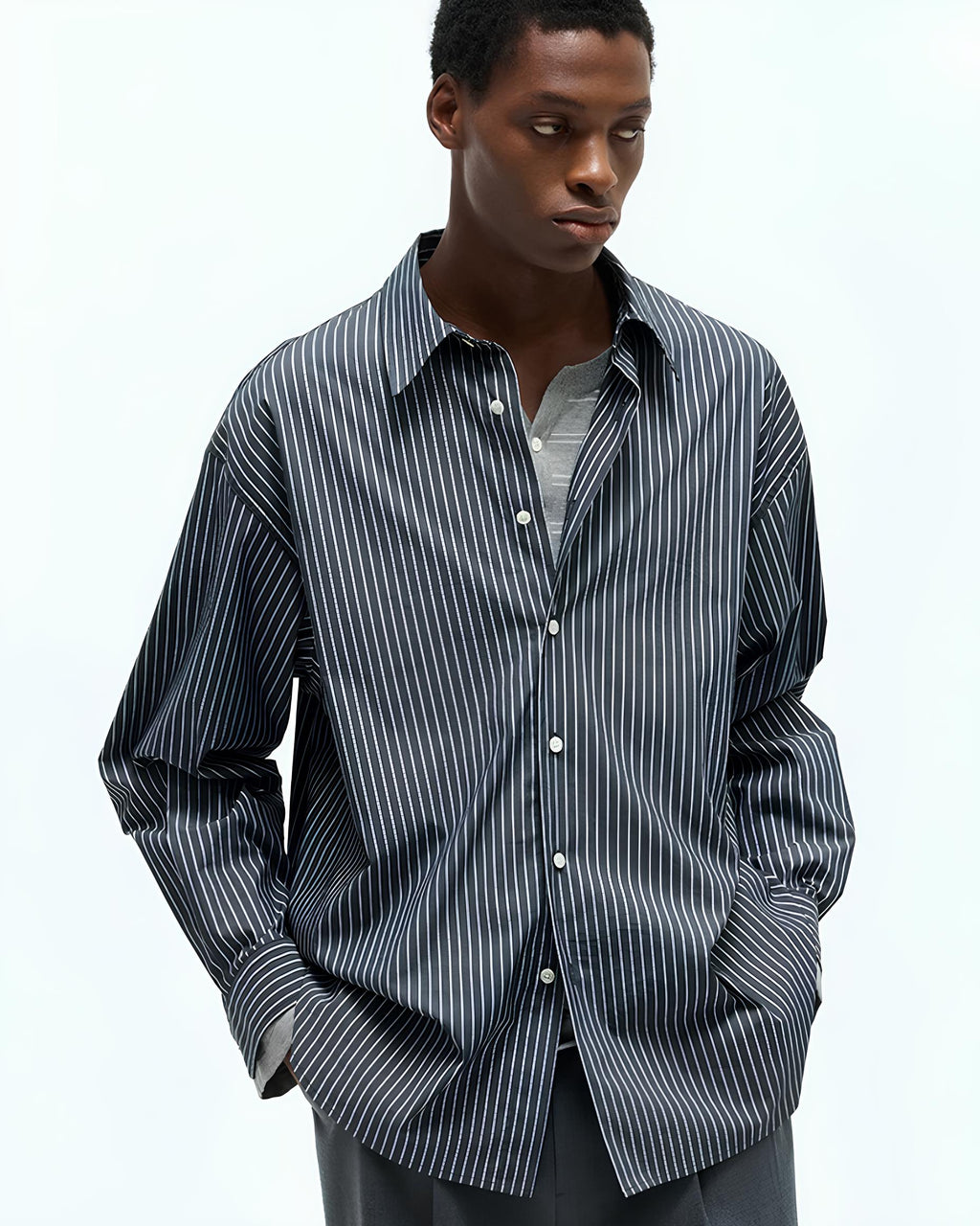 Pinstripe Relaxed Shirt koku0202