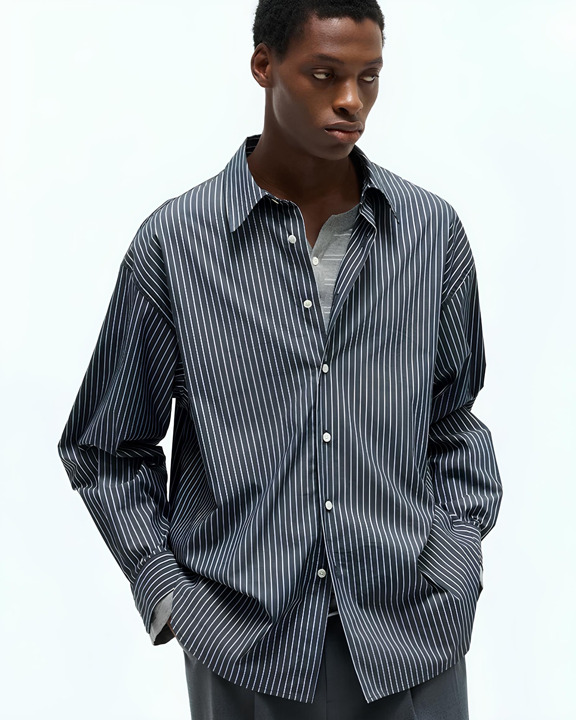 Pinstripe Relaxed Shirt koku0202