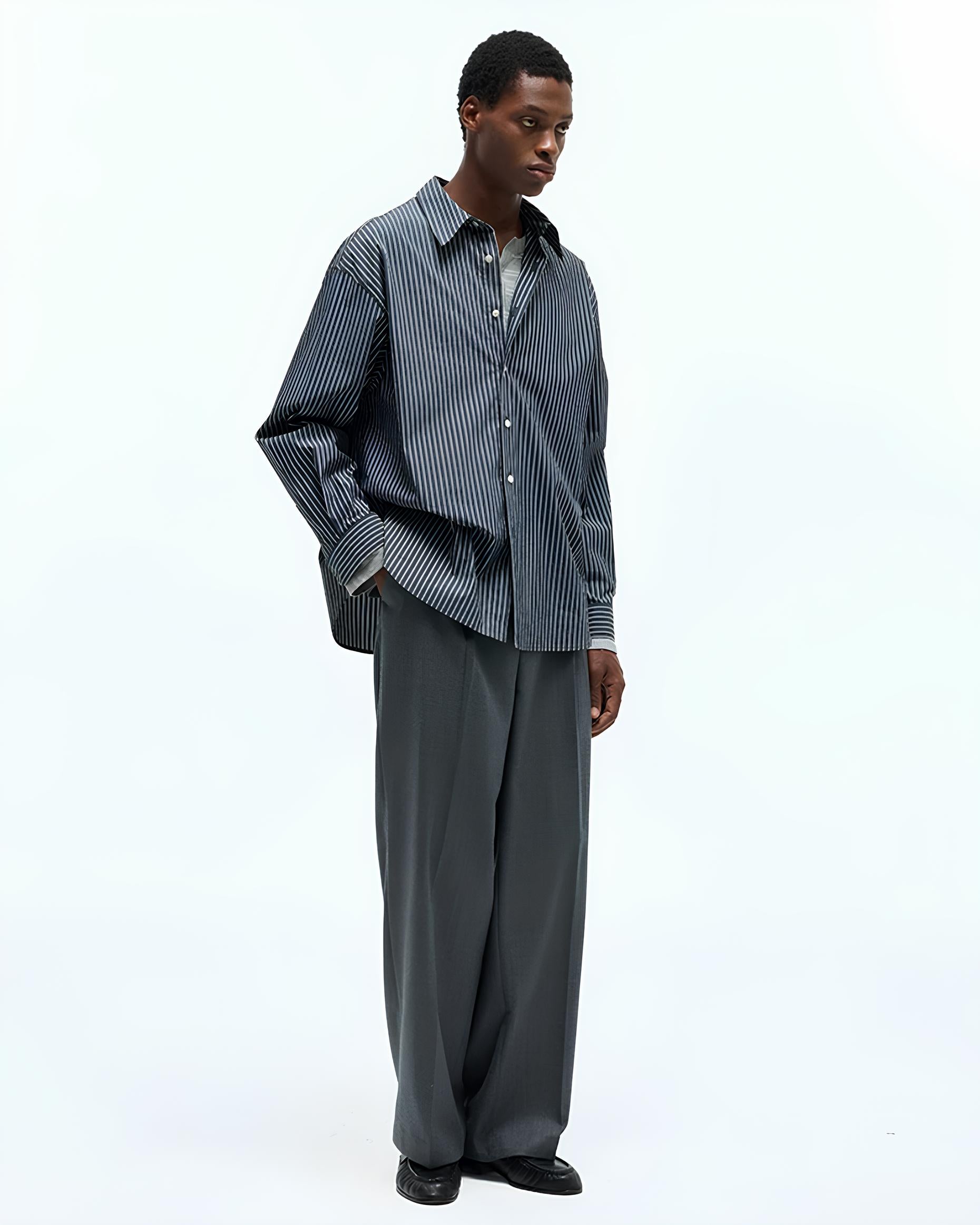 Pinstripe Relaxed Shirt koku0202