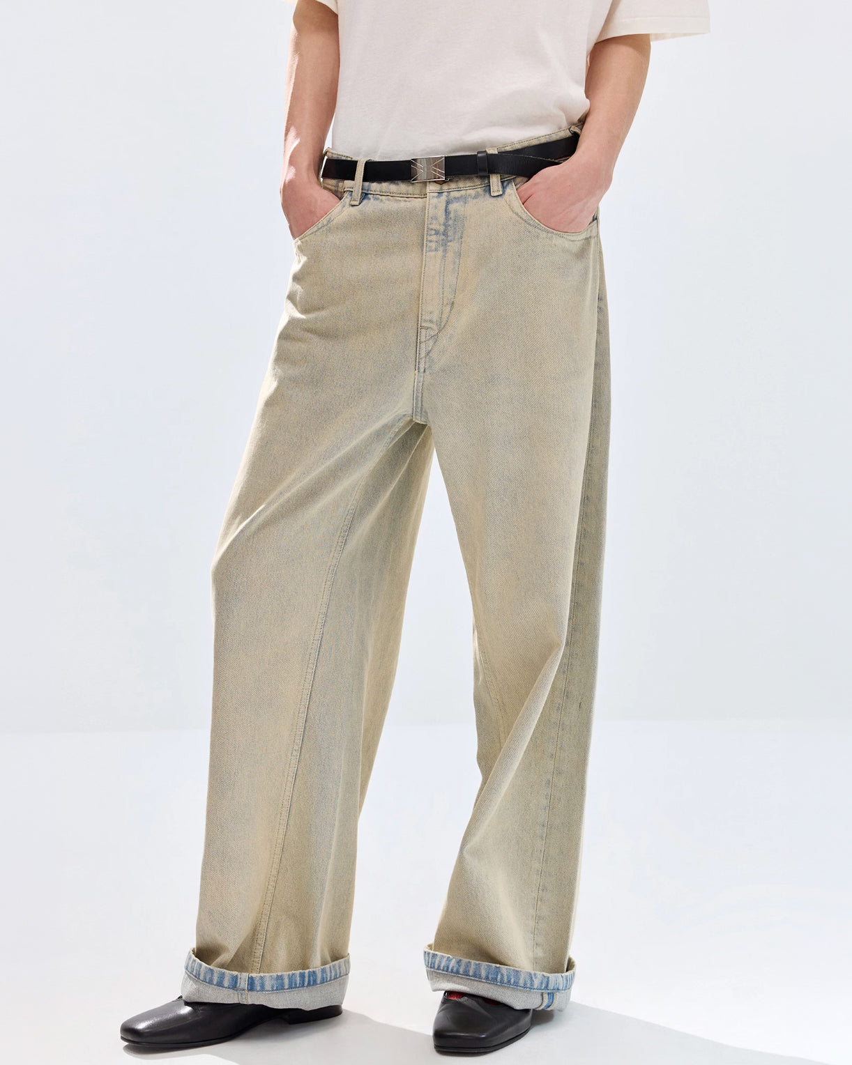 Khaki Washed Jeans koku0208