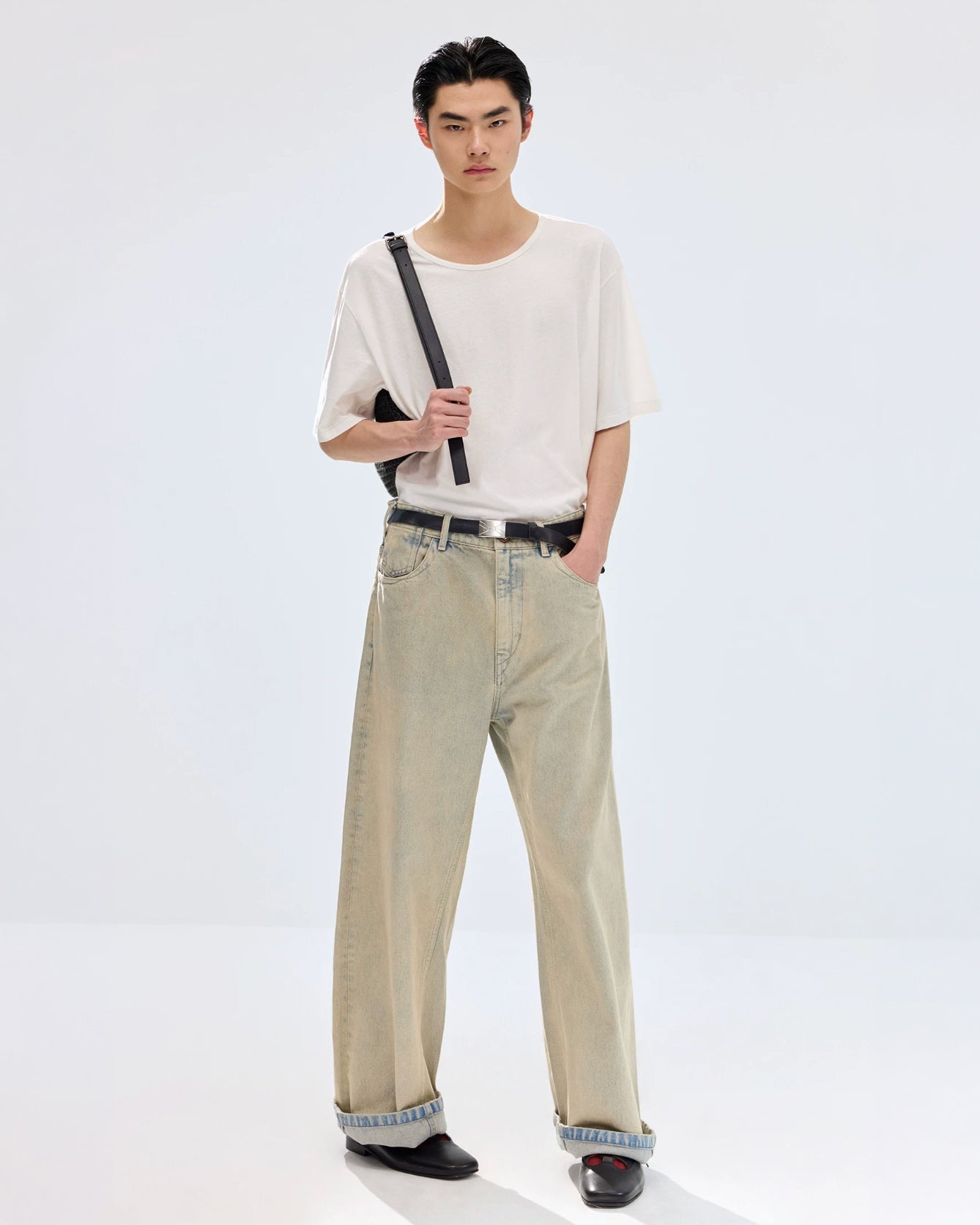 Khaki Washed Jeans koku0208