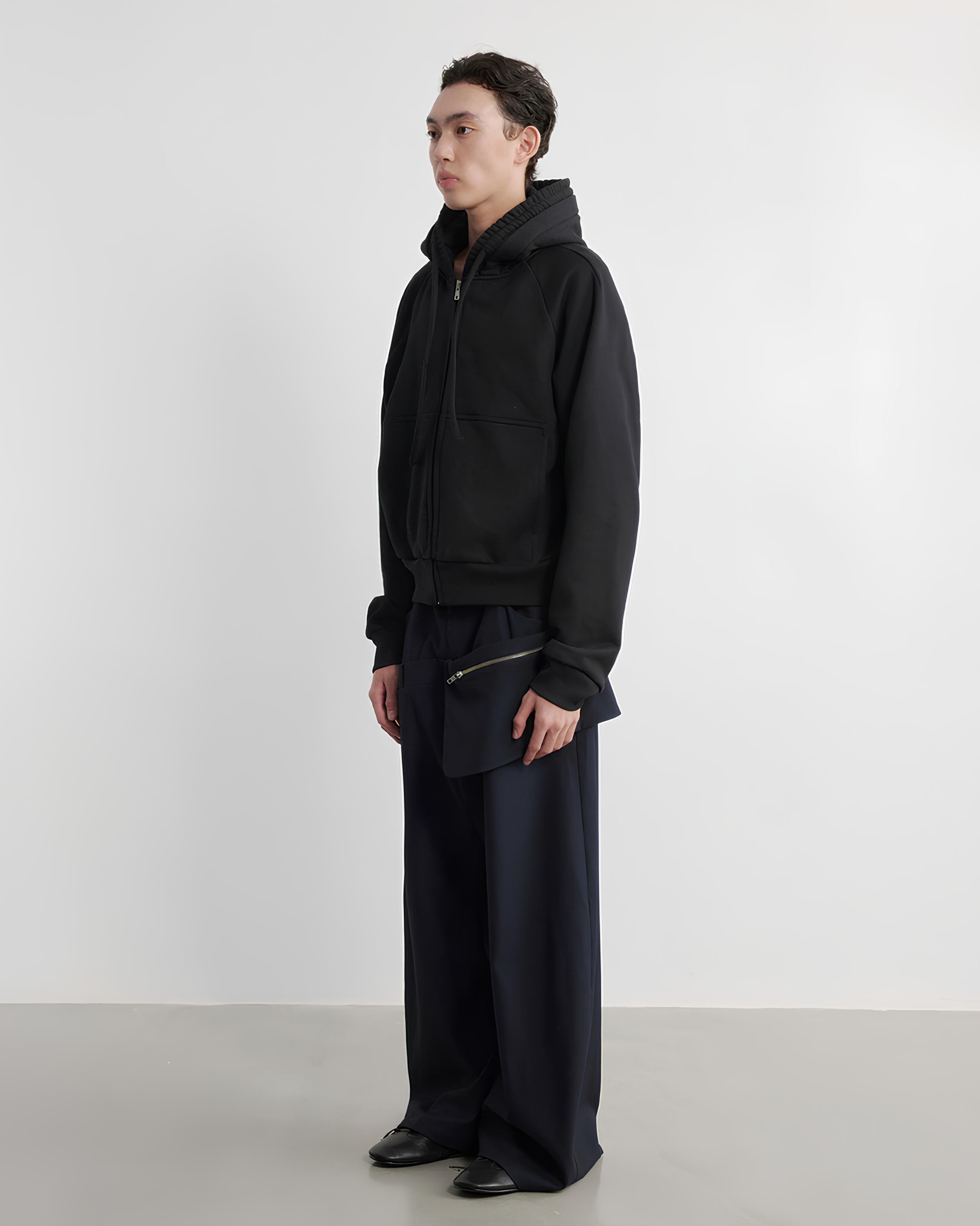 Double Waist Zip Cargo Pants koku0220
