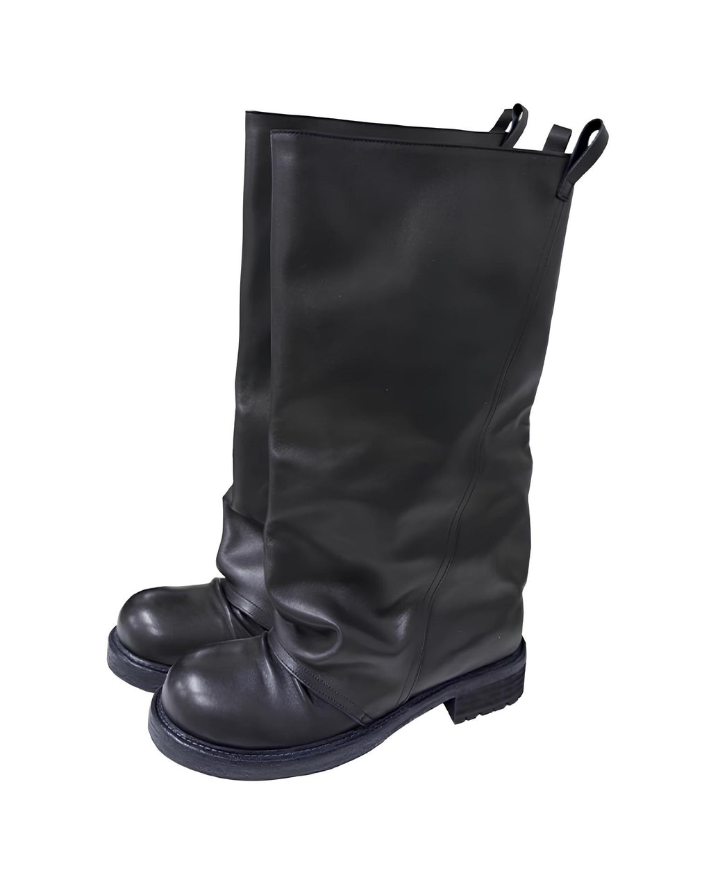 Draped Tube Leather Boots koku0221