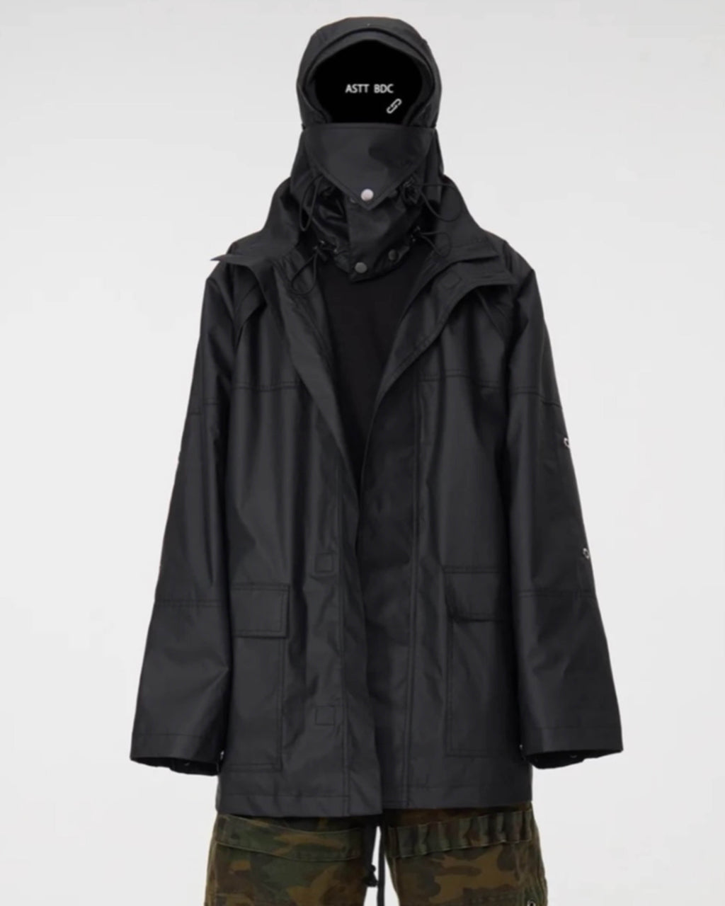 Black Warrior Coated Long Jacket koku0062