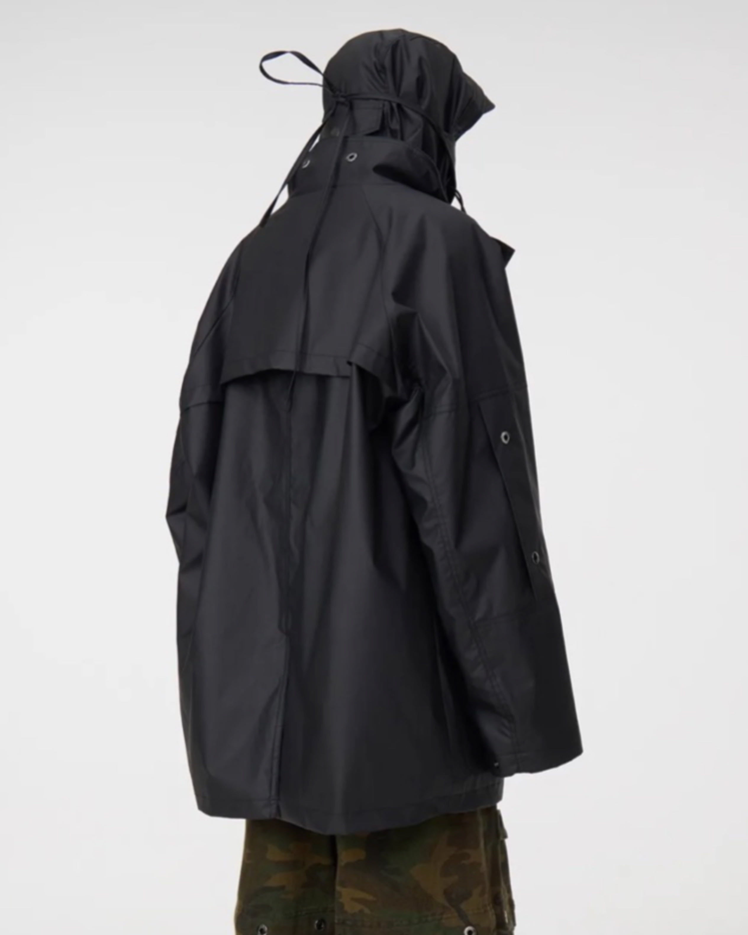 Black Warrior Coated Long Jacket koku0062